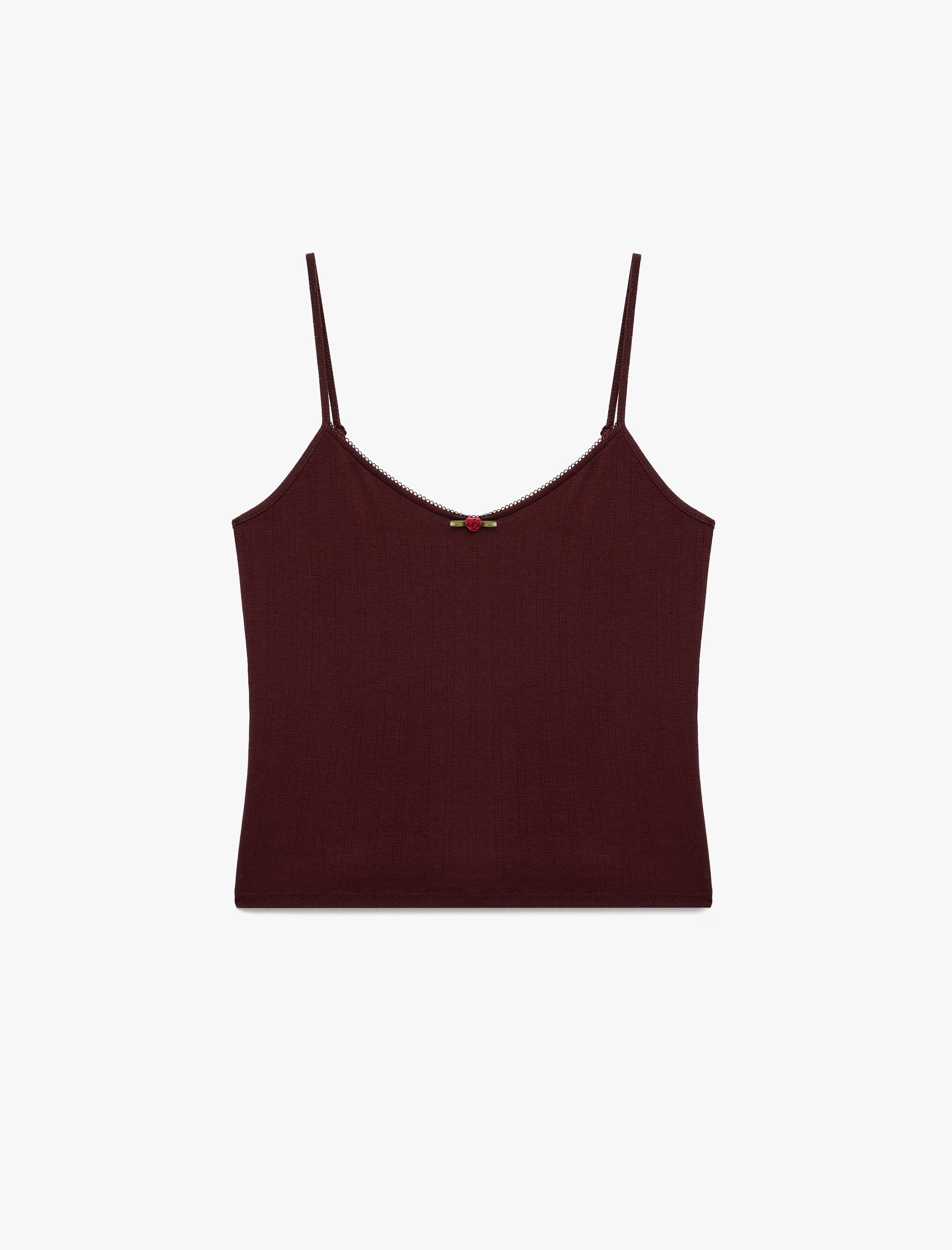   Viskon Karışımlı V Yaka Askılı Rahat Kesim Pijama Üstü