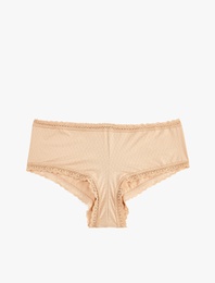 Rahat Kalıp Dantel Detaylı Yüksek Bel Hipster Külot