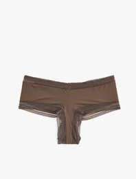 Dantel Detaylı Yüksek Bel Hipster Külot