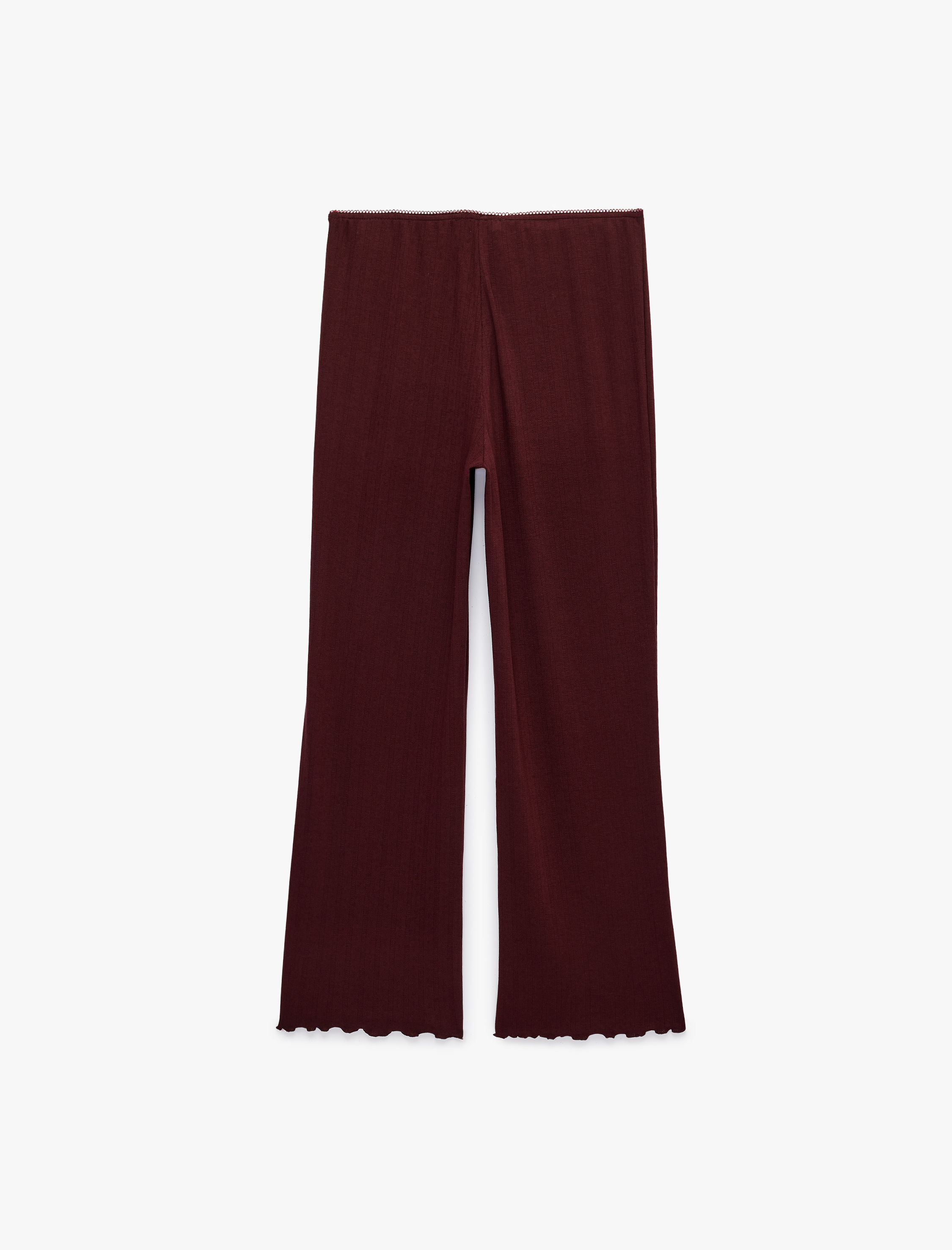   Beli Lastikli Viskon Karışımlı Rahat Kesim Pijama Altı