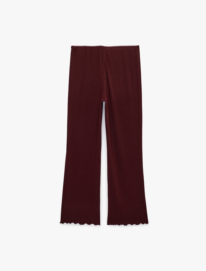  Beli Lastikli Viskon Karışımlı Rahat Kesim Pijama Altı