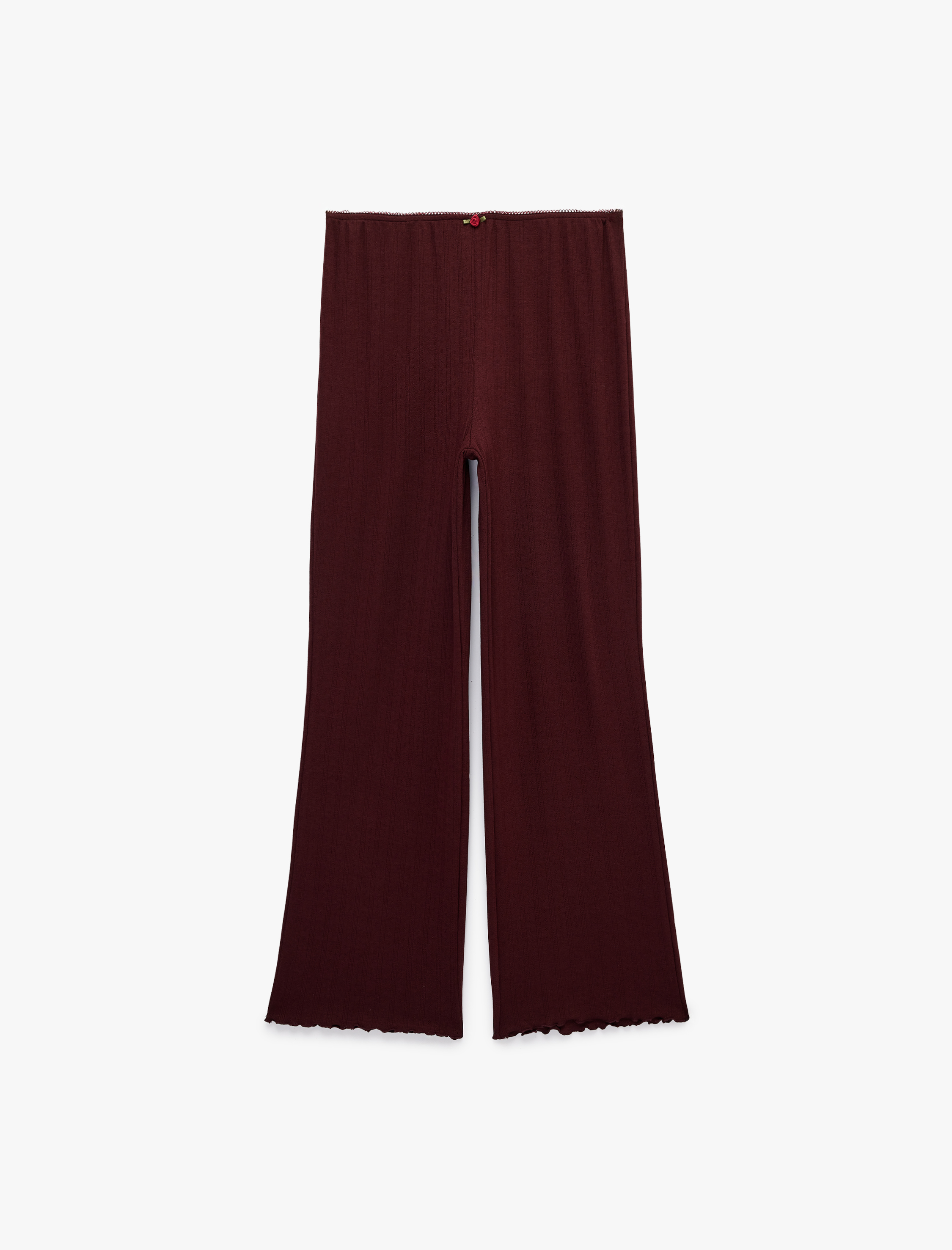   Beli Lastikli Viskon Karışımlı Rahat Kesim Pijama Altı