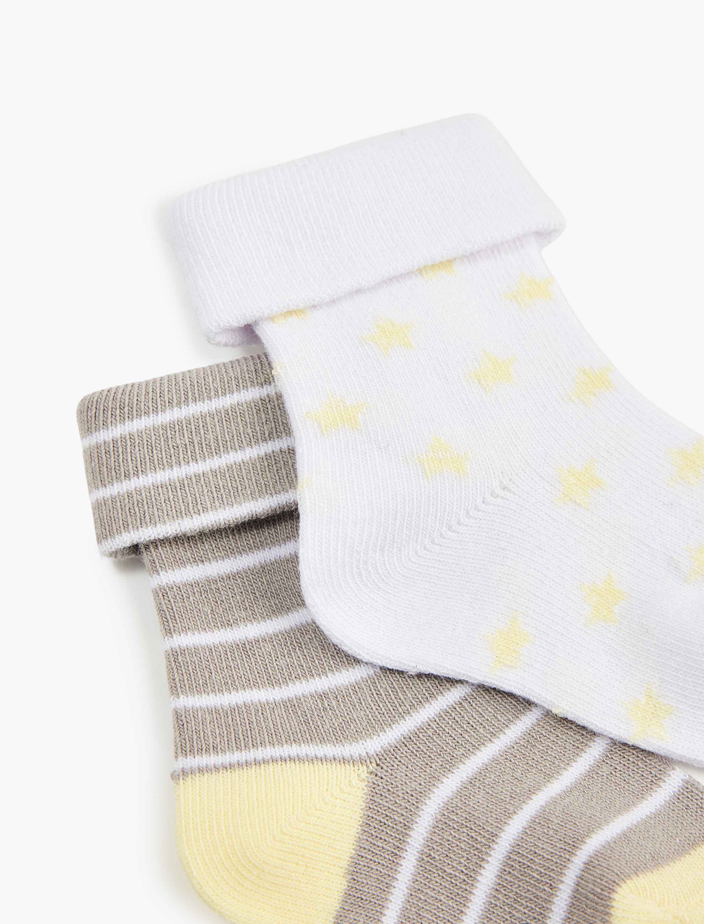  Kız Bebek Pamuklu Desenli 2'li Soket Çorap Seti