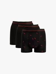 Pamuklu Desenli 3'lü Boxer Seti