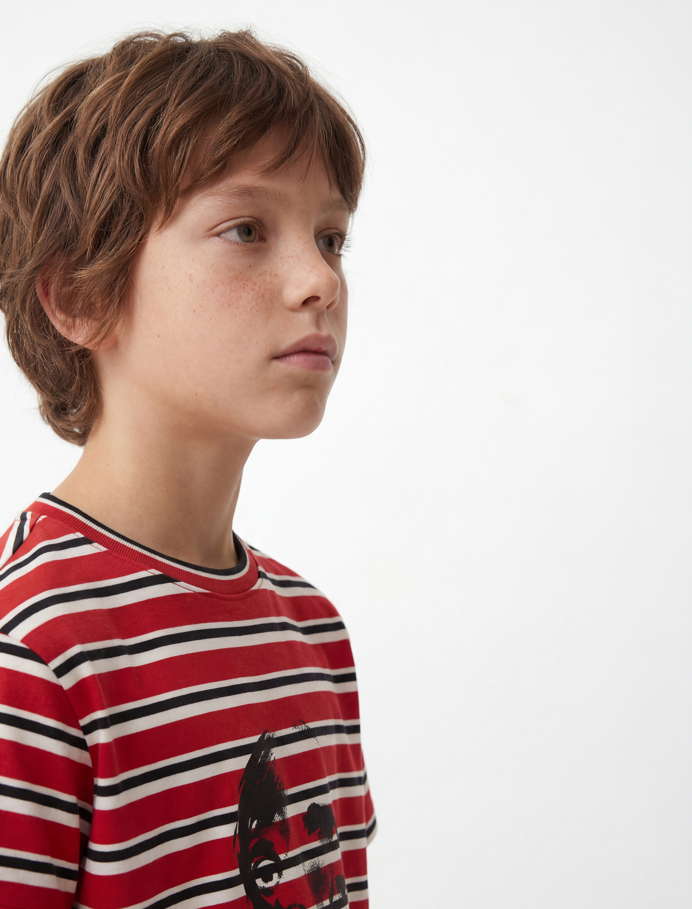  Erkek Çocuk Kısa Kollu Bisiklet Yaka Çizgili Atatürk Baskılı Tişört