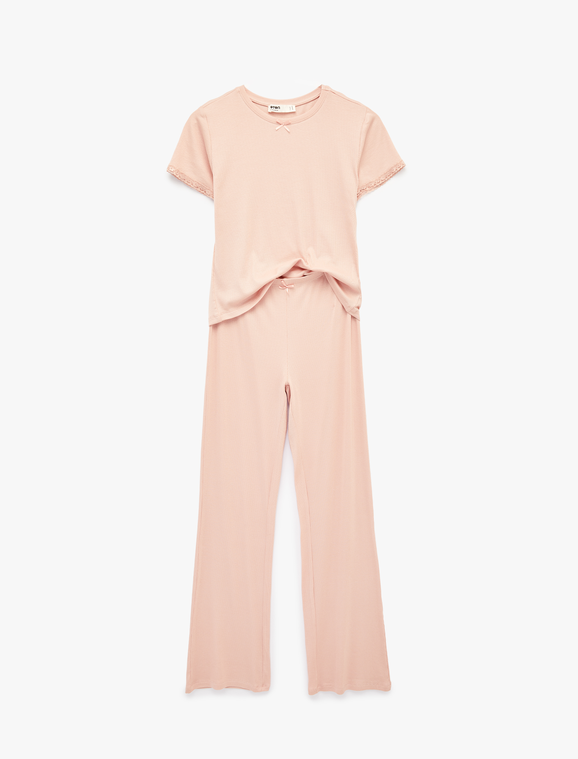   Bisiklet Yaka Kısa Kollu Pijama Takımı