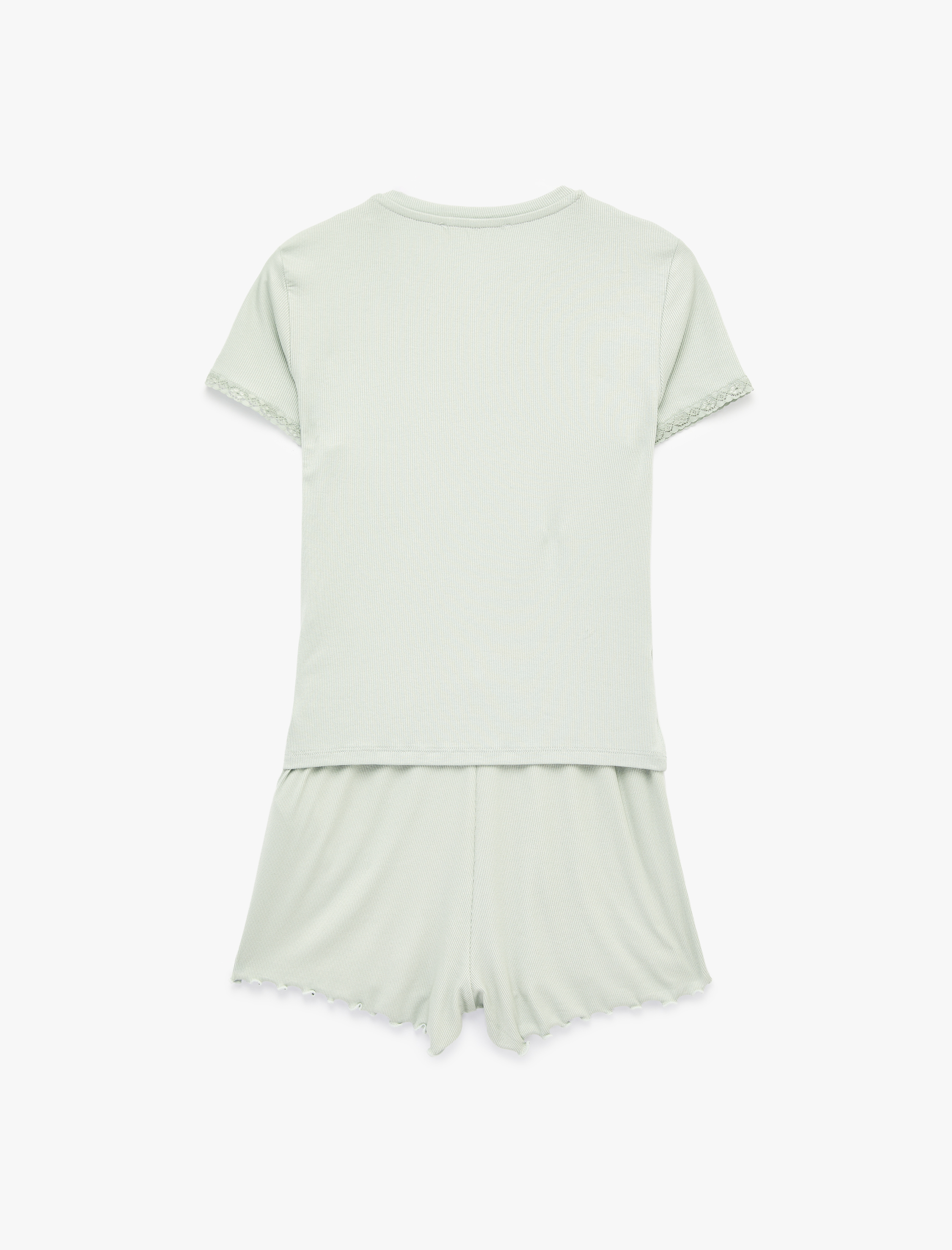   Kısa Kollu Bisiklet Yaka Şortlu Pijama Takımı