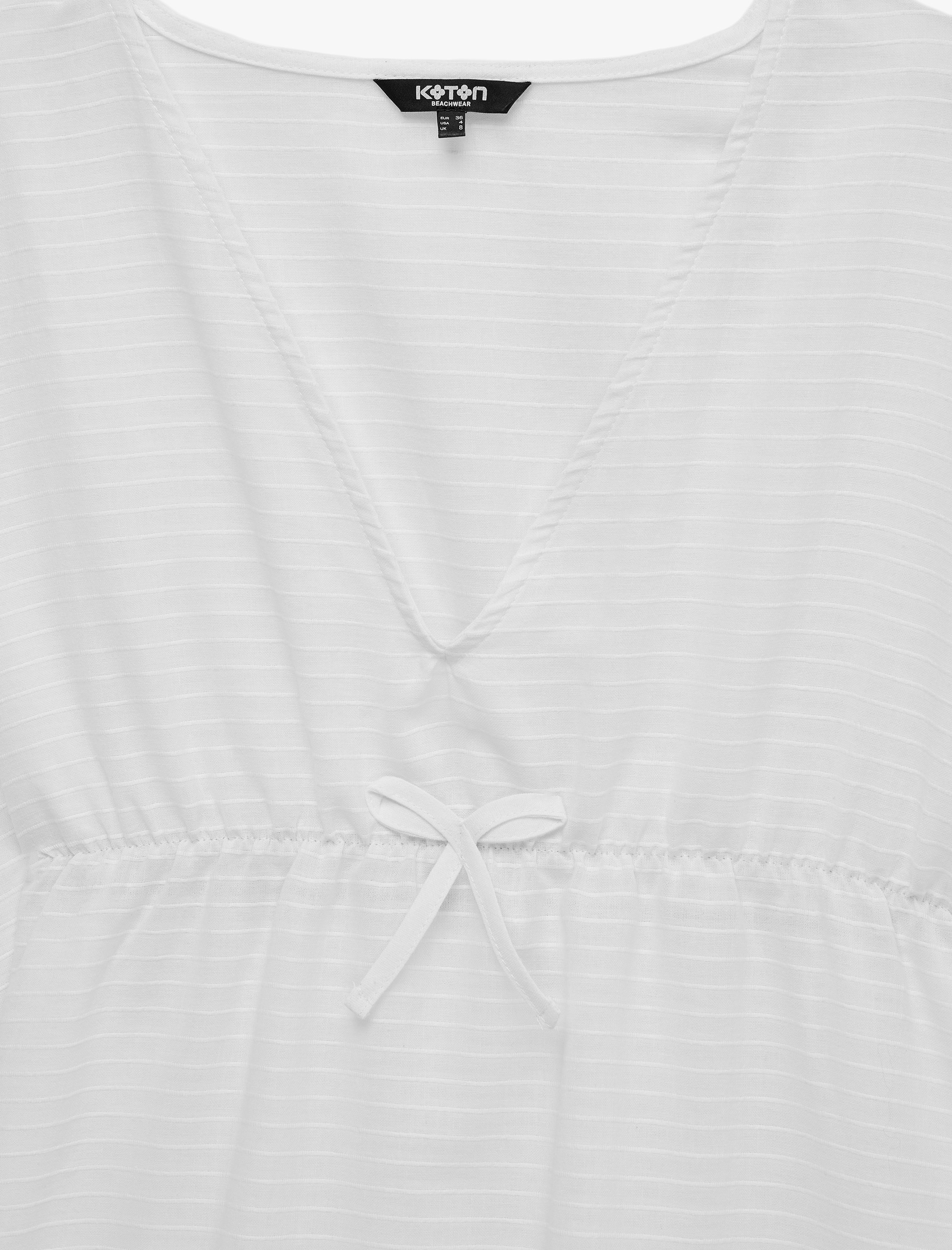   Pamuklu Oversize Fırfırlı Mini Plaj Elbisesi