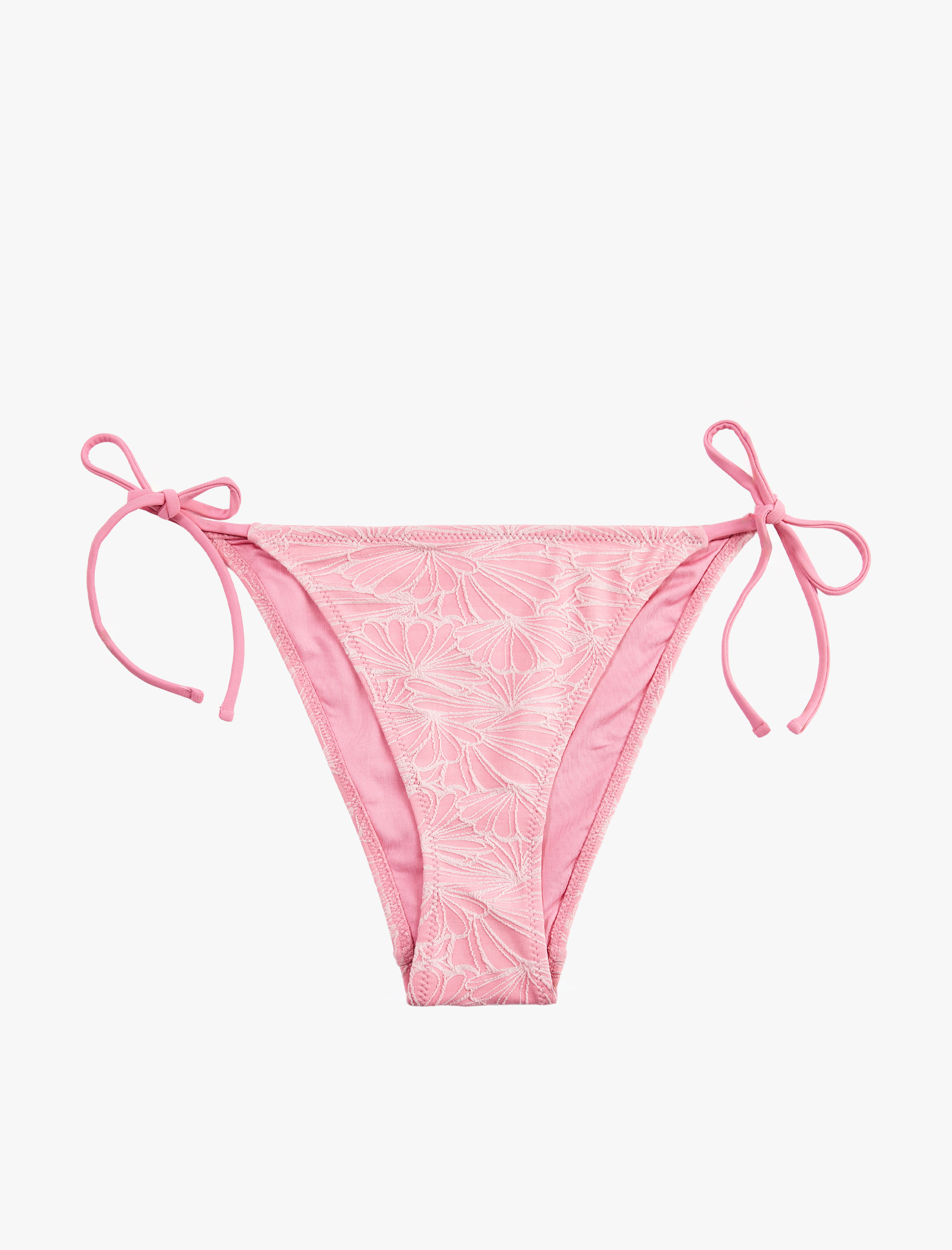   Koton X Sibil Çetinkaya - Yanları İpli Dokulu Çiçekli Bikini Altı