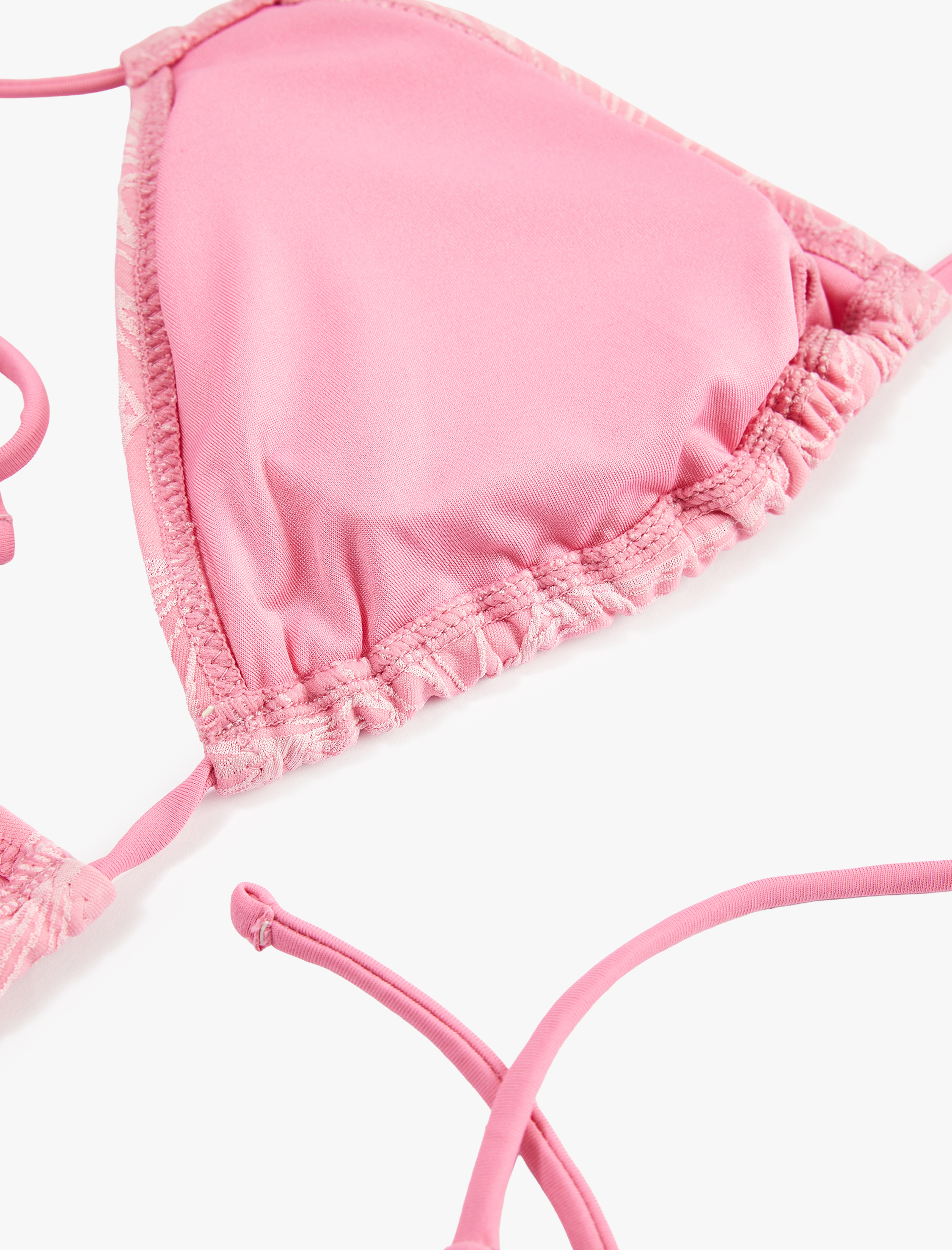   Koton X Sibil Çetinkaya - Çift Bağlama Detaylı Dokulu Çiçekli Bikini Üstü