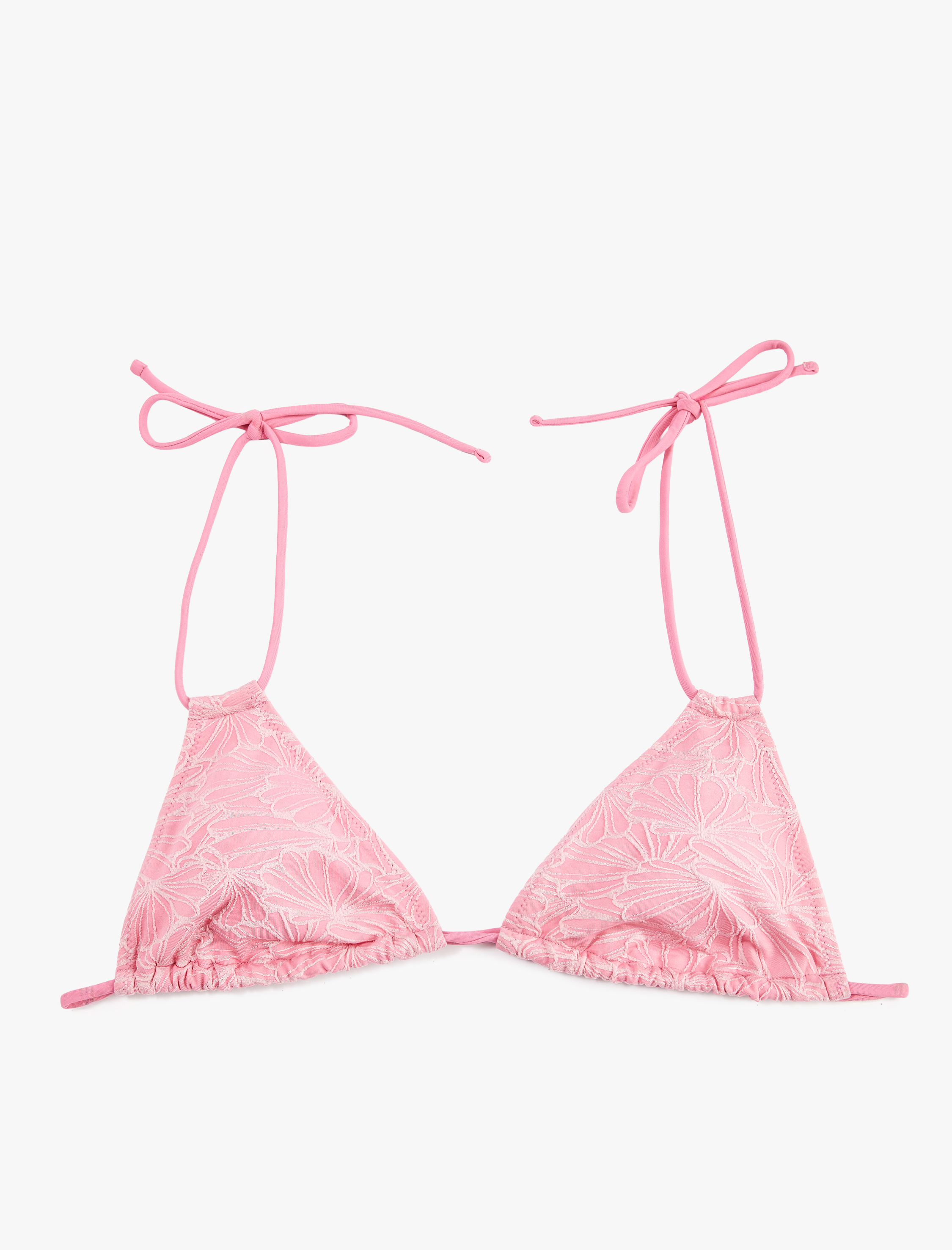   Koton X Sibil Çetinkaya - Çift Bağlama Detaylı Dokulu Çiçekli Bikini Üstü