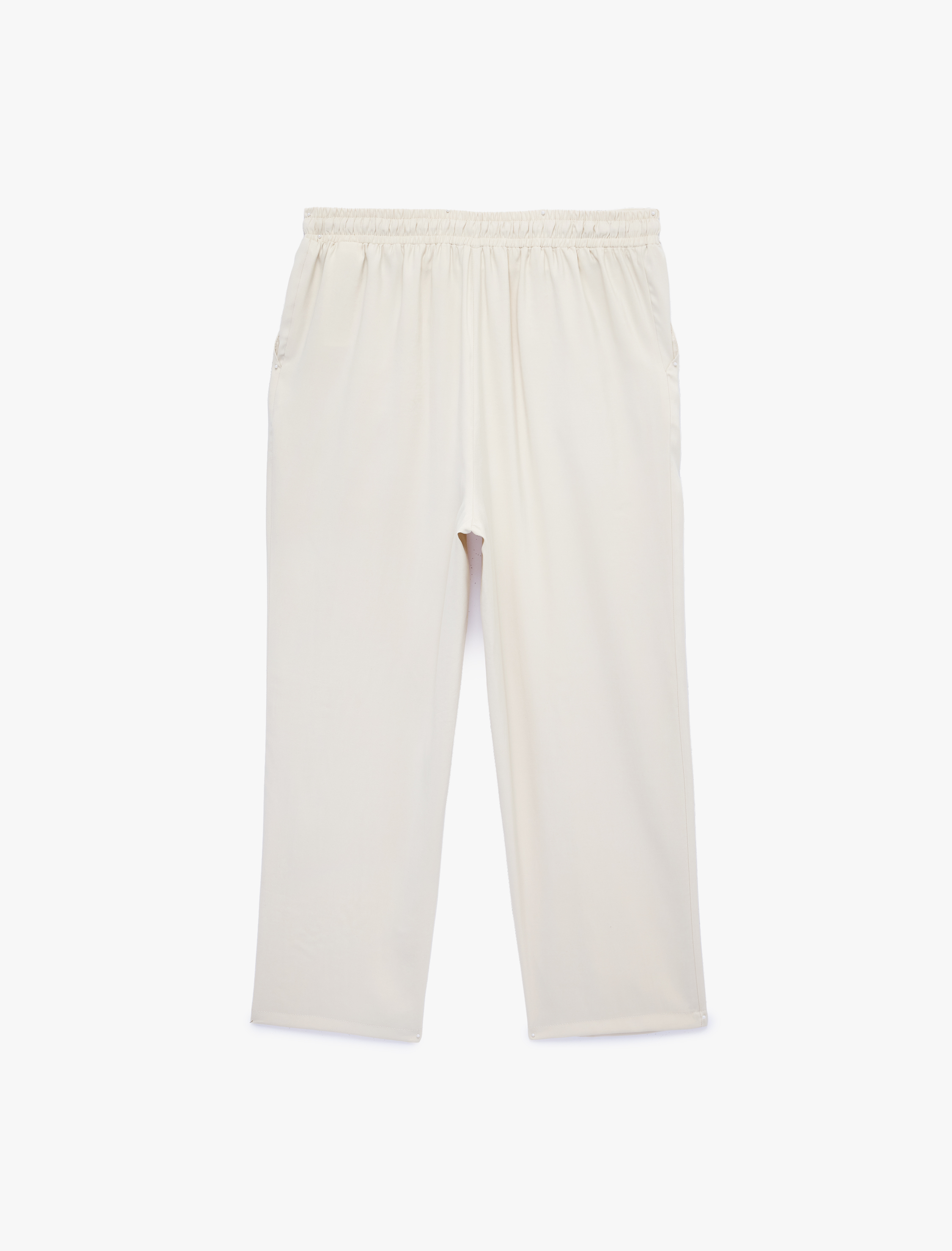   Rahat Kalıp Fiyonklu Bağcıklı Yüksek Bel Viskon Jogger Pantolon