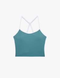 Çapraz İp Askılı Biyeli Kolsuz Slim Fit Sporcu Sütyeni