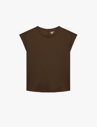 Rahat Kalıp Kısa Kollu Bisiklet Yaka Spor Tişört