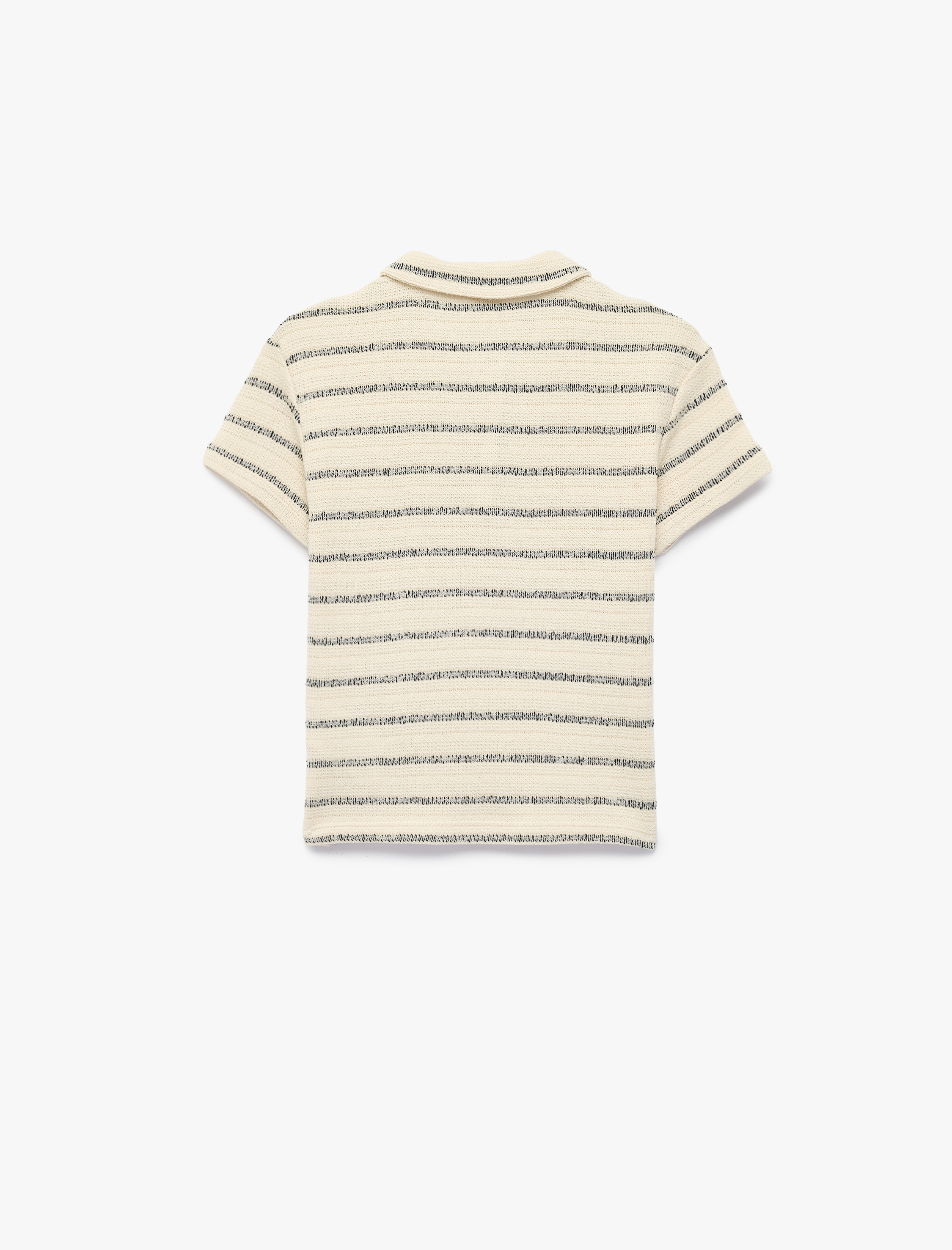  Erkek Bebek Pamuklu Kısa Kollu Çizgili Polo Yaka Tişört