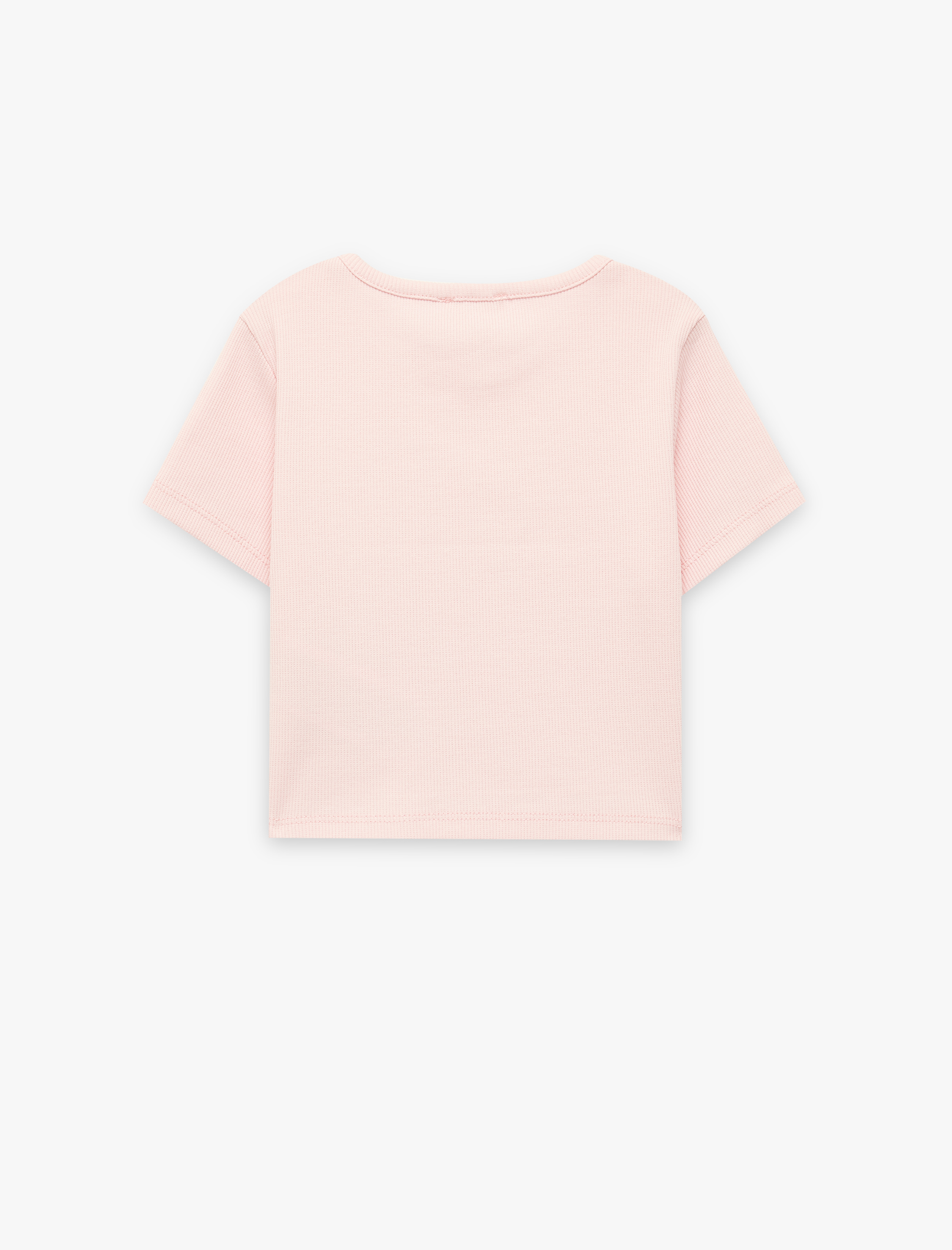  Kız Çocuk Pamuklu Kısa Kollu Bisiklet Yaka Baskılı Tişört