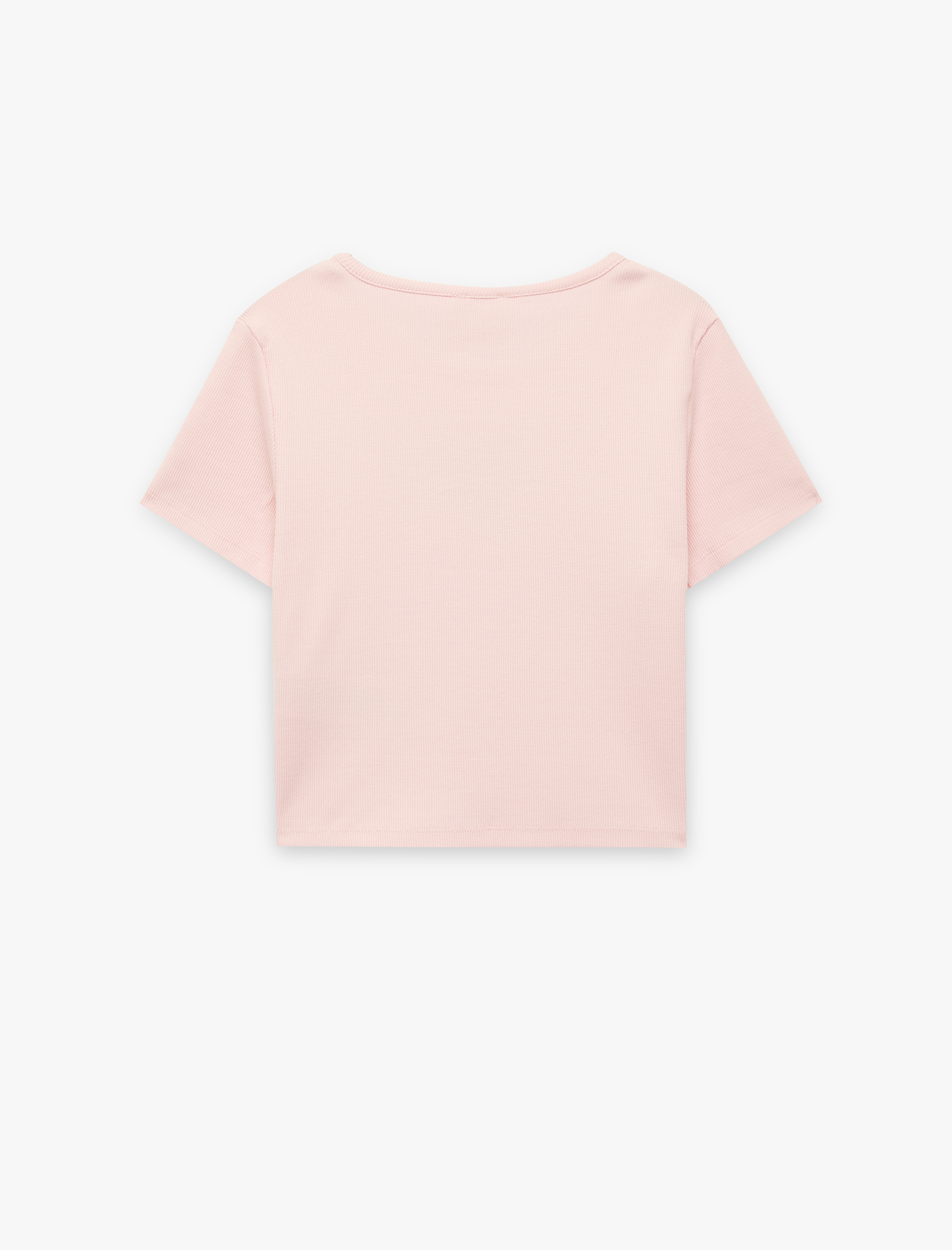  Kız Çocuk Nakış Detaylı Bisiklet Yaka Kısa Kollu Pamuklu Tişört