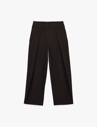 Viskon Karışımlı Pile Detaylı Kumaş Pantolon