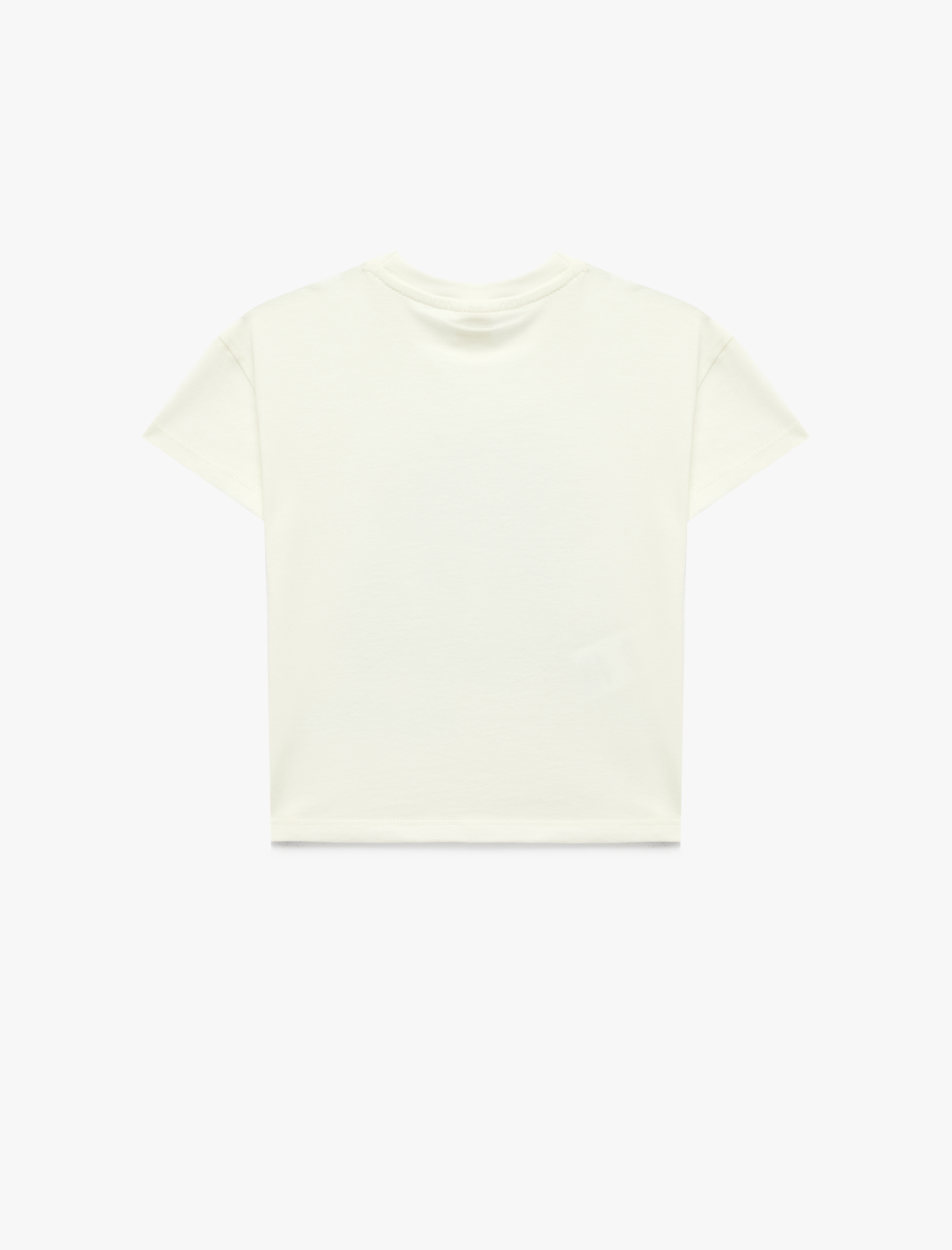  Kız Bebek Pamuklu Bisiklet Yaka Kısa Kollu Atatürk Baskılı Tişört