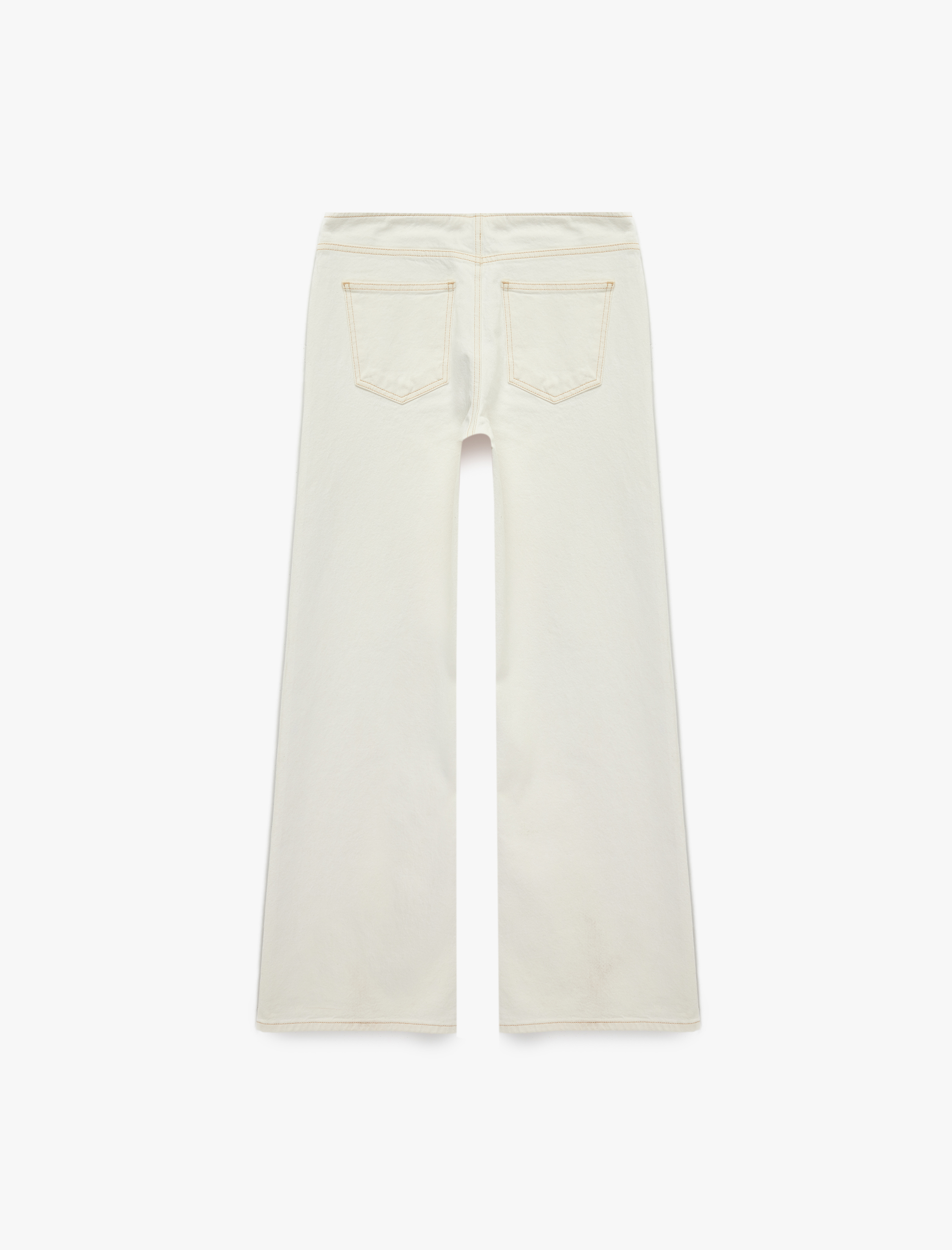   Düşük Bel Troklu Fermuarlı Cep Detaylı Geniş Paça Pantolon - Wide Leg Jeans