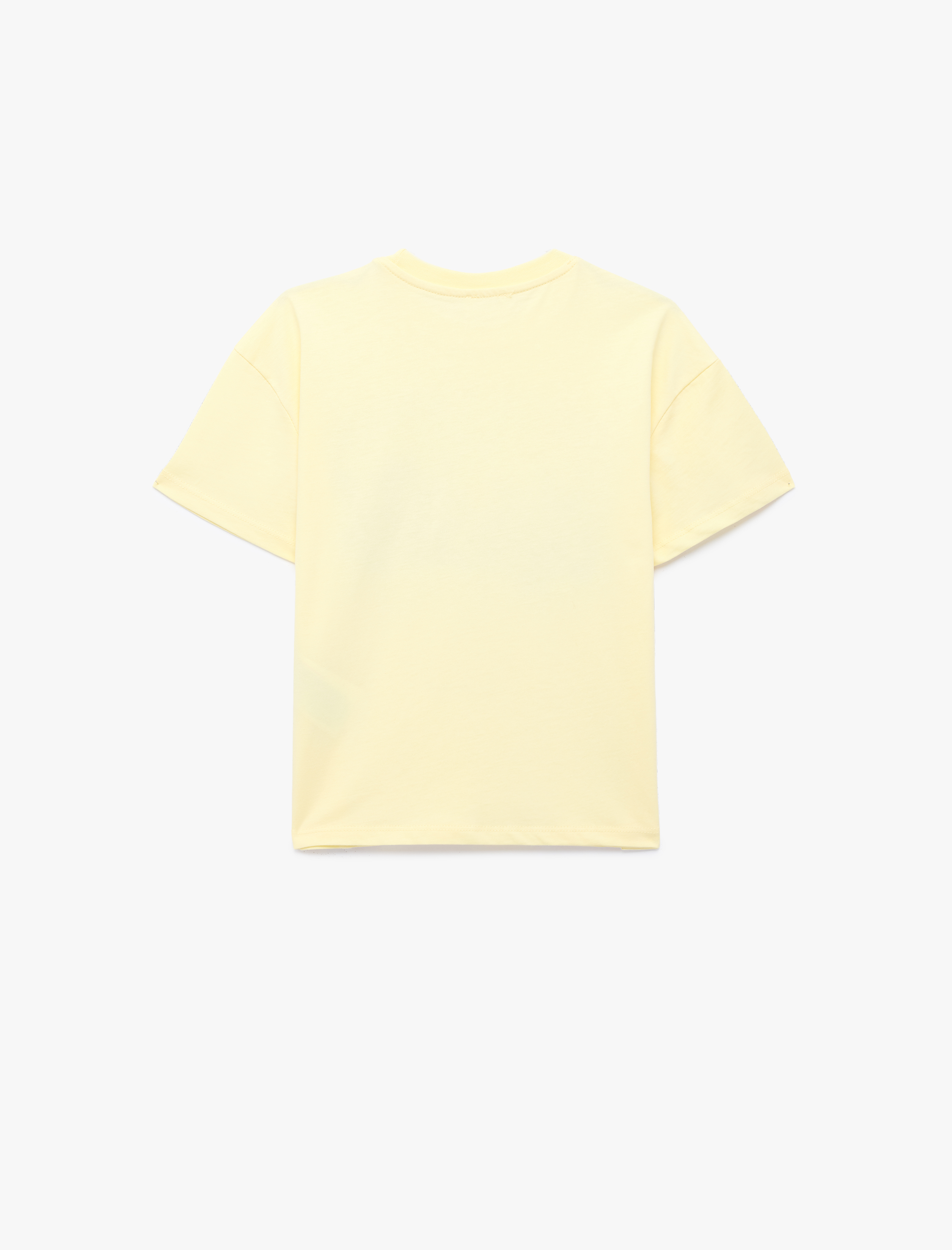  Kız Çocuk Pamuklu Ayıcık Baskılı Kısa Kollu Bisiklet Yaka Tişört