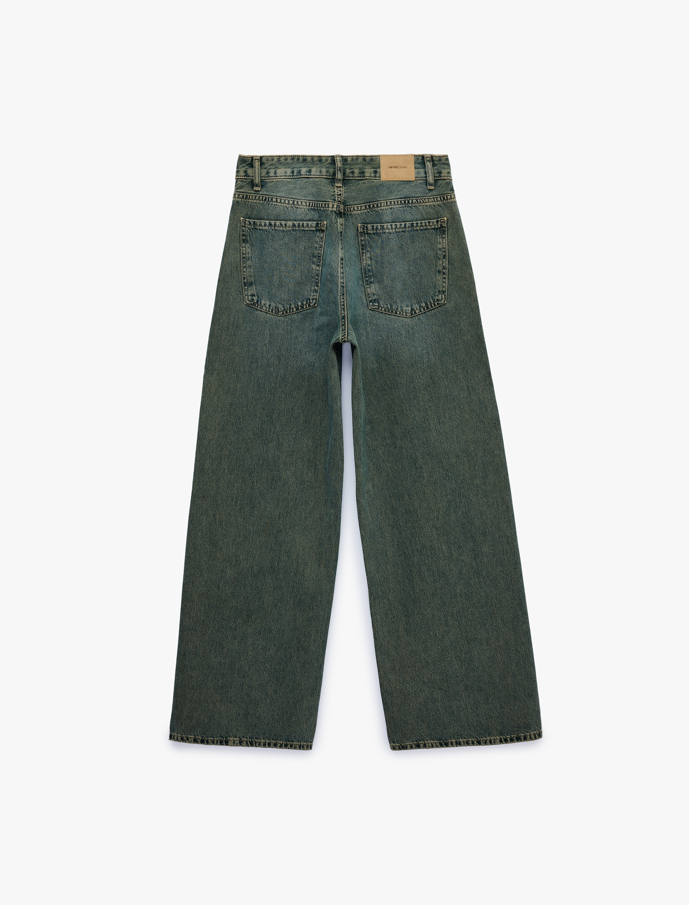  Pamuklu Bol Kalıp Düz Paça Denim Pantolon - Loose Straight Fit Jean