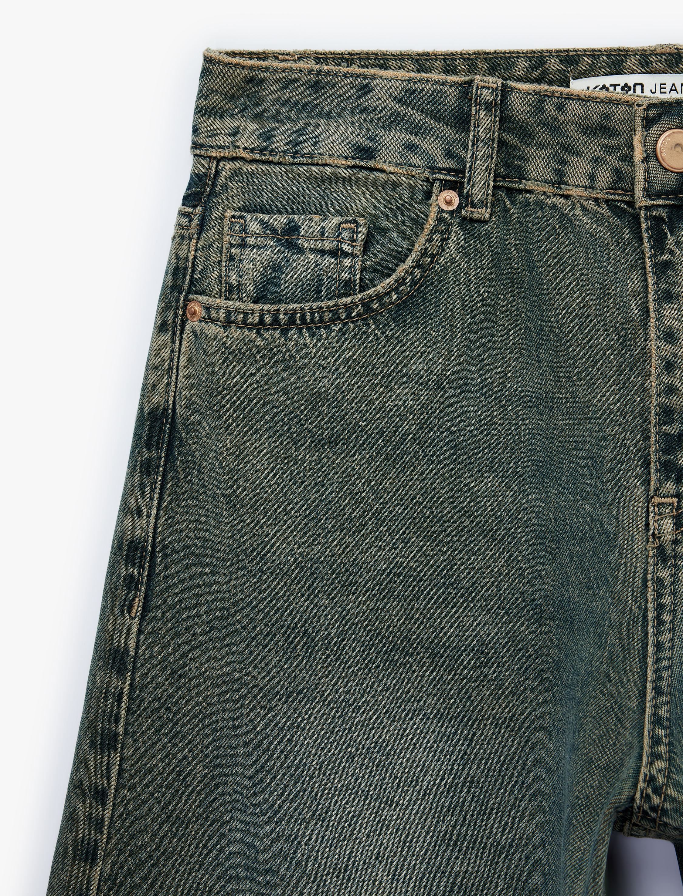   Pamuklu Bol Kalıp Düz Paça Denim Pantolon - Loose Straight Fit Jean