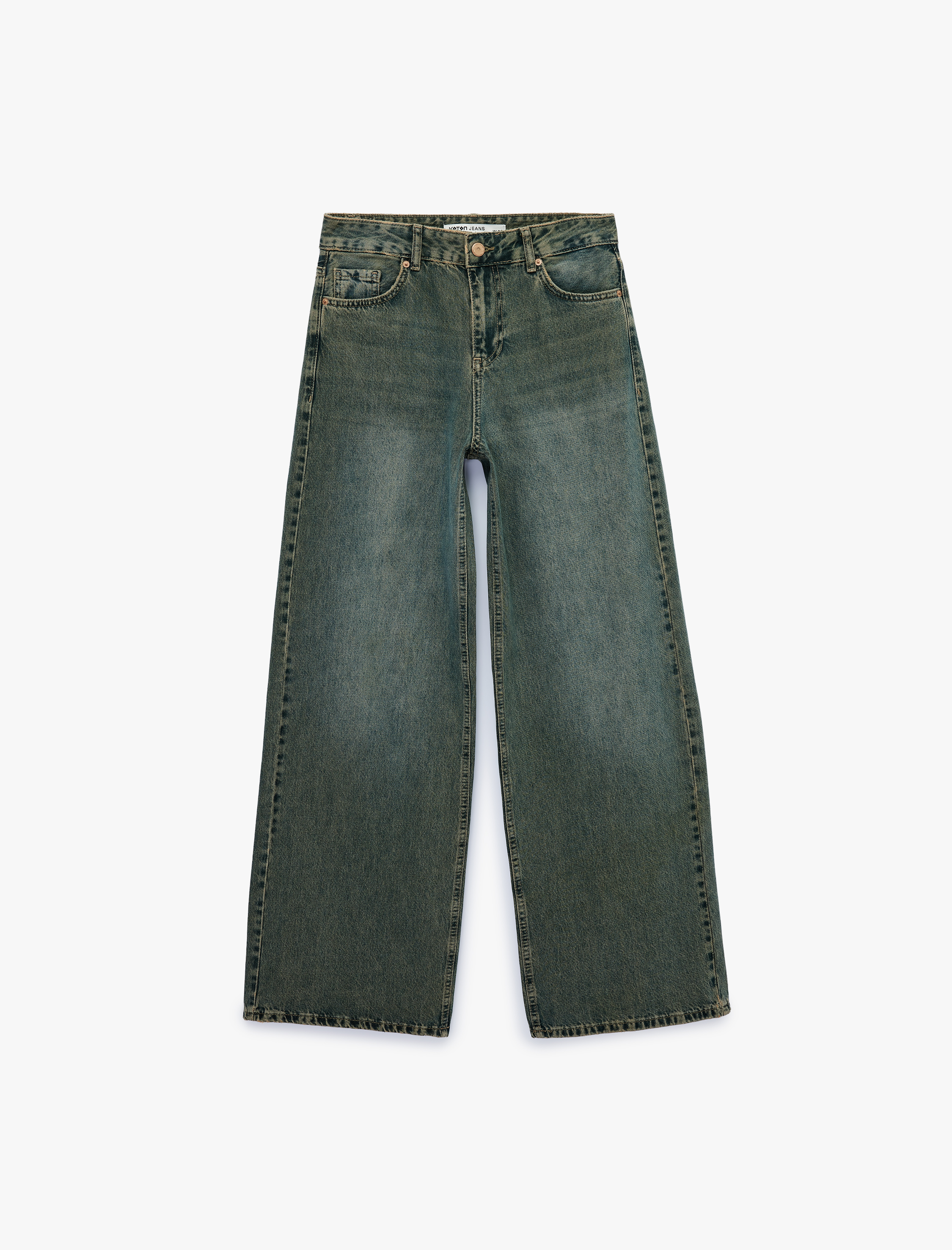   Pamuklu Bol Kalıp Düz Paça Denim Pantolon - Loose Straight Fit Jean