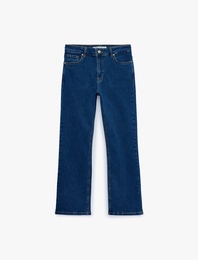 Pamuklu İspanyol Paça Dar Kesim Denim Pantolon -  Flare Jeans