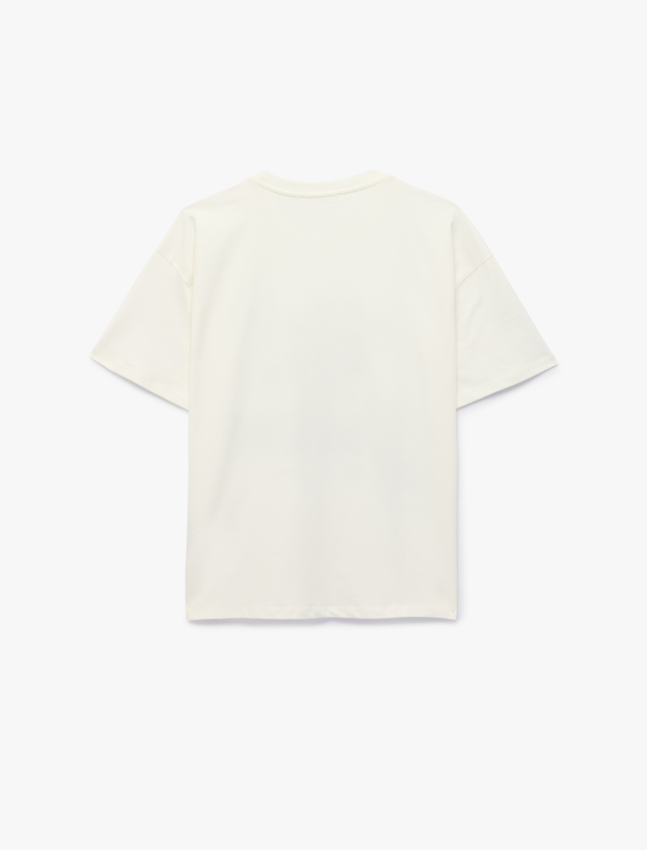   Regular Fit Kısa Kollu Bisiklet Yaka Çiçek Baskılı Pamuklu Tişört