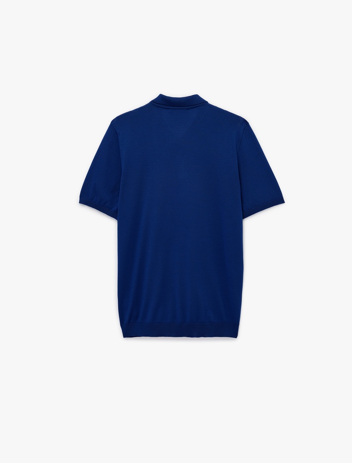  Regular Fit Viskon Karışımlı Düğmeli Polo Yaka Kısa Kollu Triko Tişört