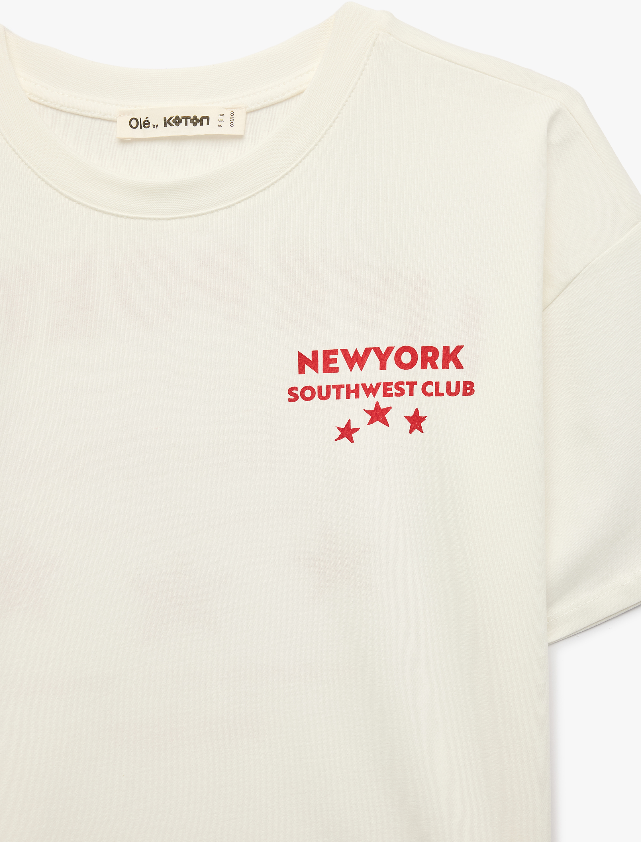   Regular Fit Kısa Kollu Bisiklet Yaka Pamuklu Arkası Baskılı Tişört