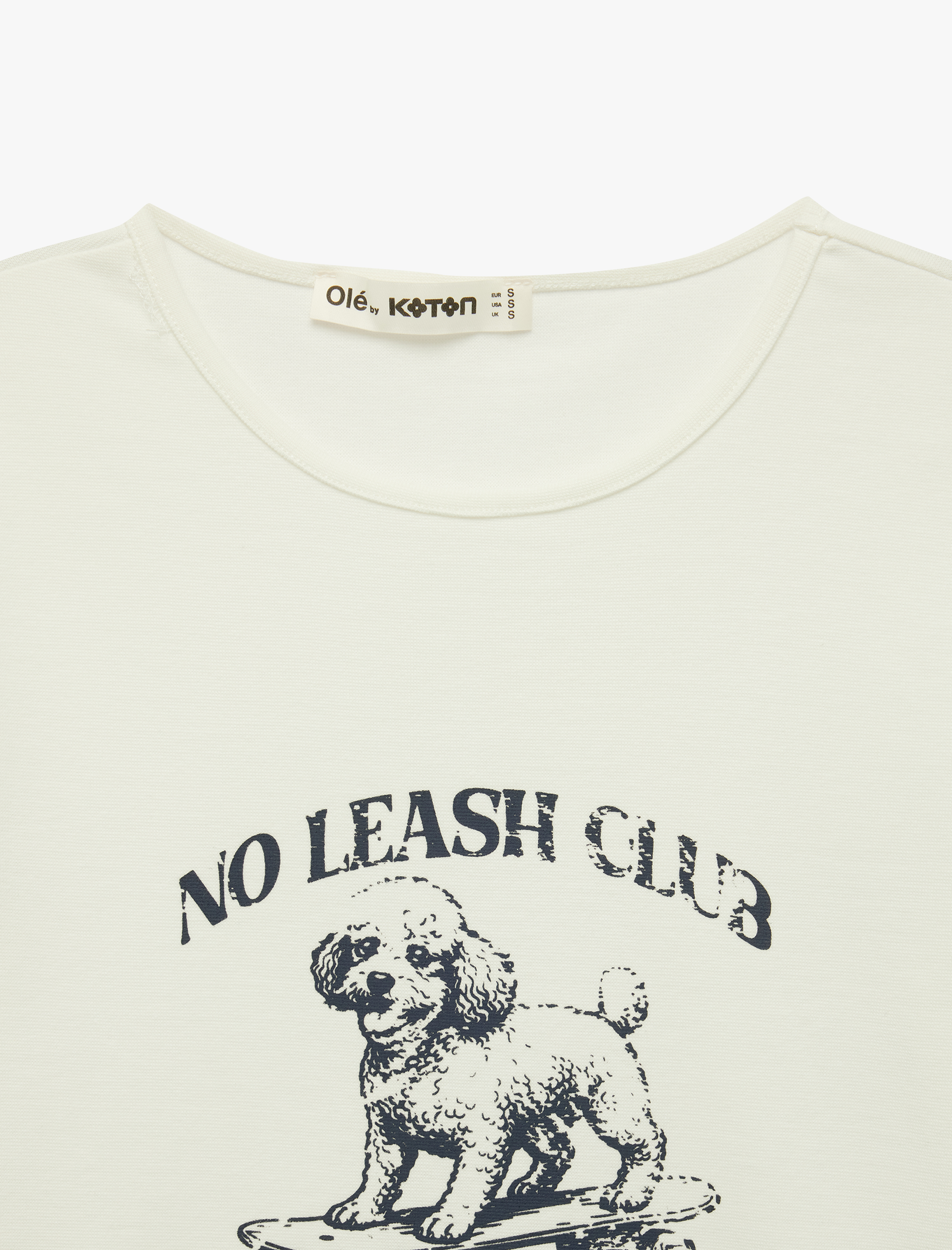   Pamuklu Slim Fit Bisiklet Yaka Kısa Kollu Köpek Baskılı Tişört