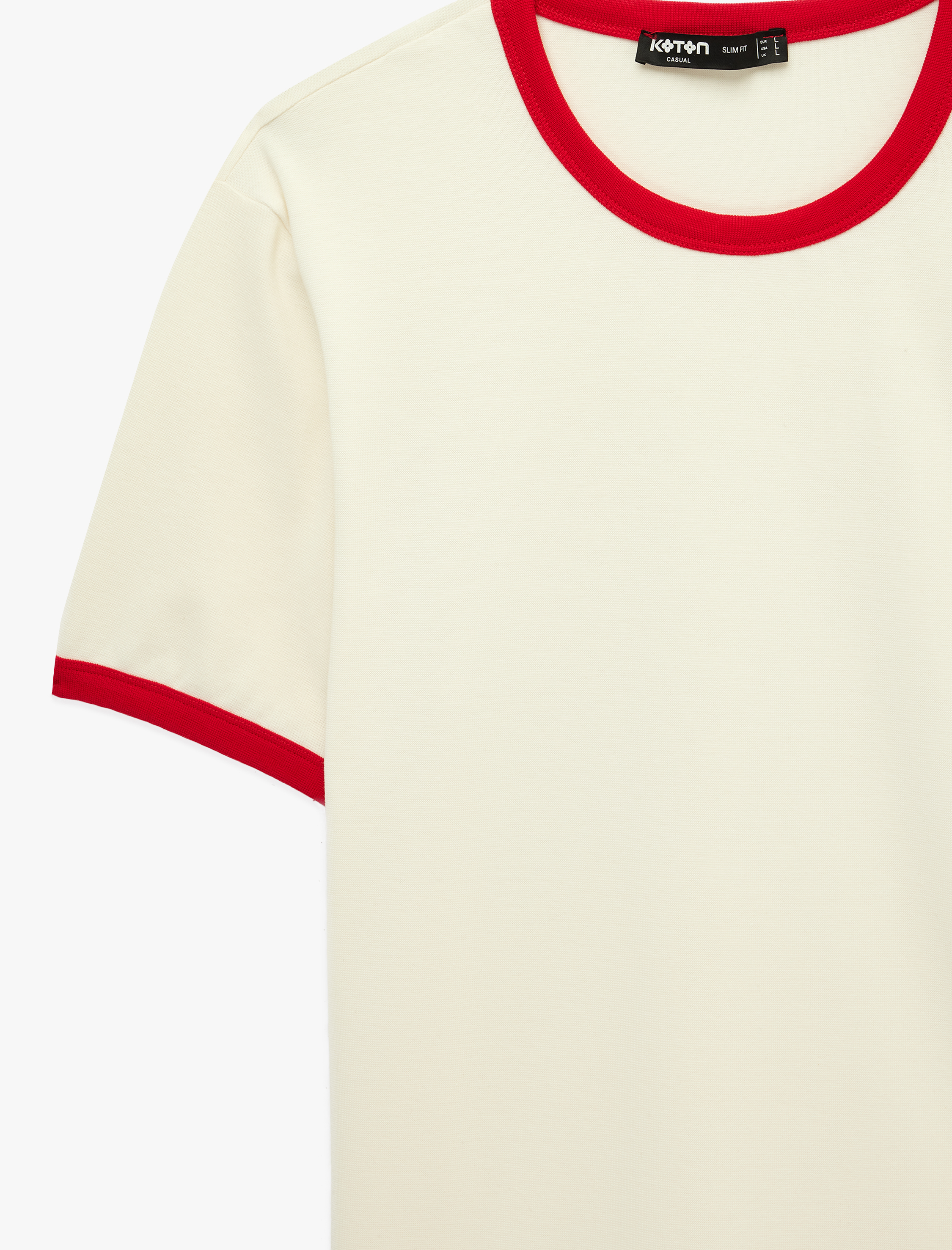   Kısa Kollu Biyeli Pamuklu Bisiklet Yaka Slim Fit Tişört