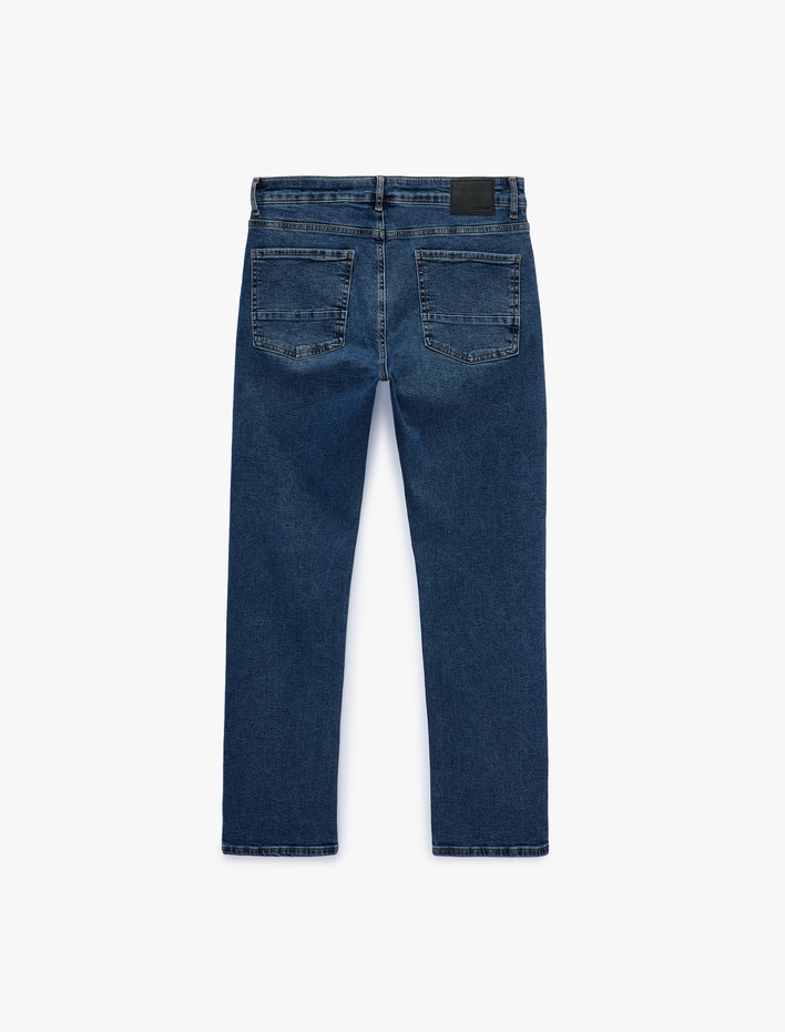  Normal Bel Pamuklu Cepli Straight Fit Jean Pantolon - Mark Jean