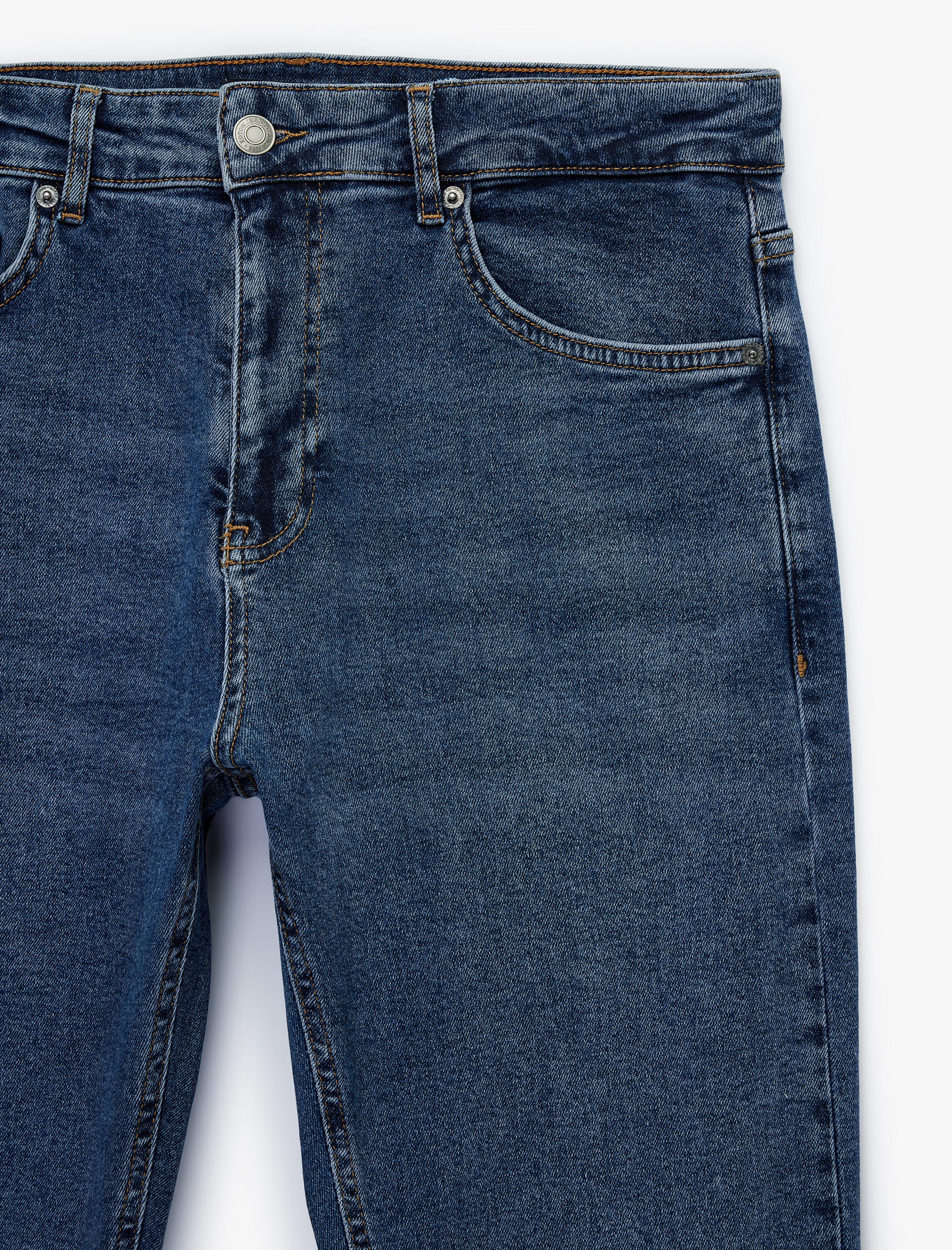   Normal Bel Pamuklu Cepli Straight Fit Jean Pantolon - Mark Jean