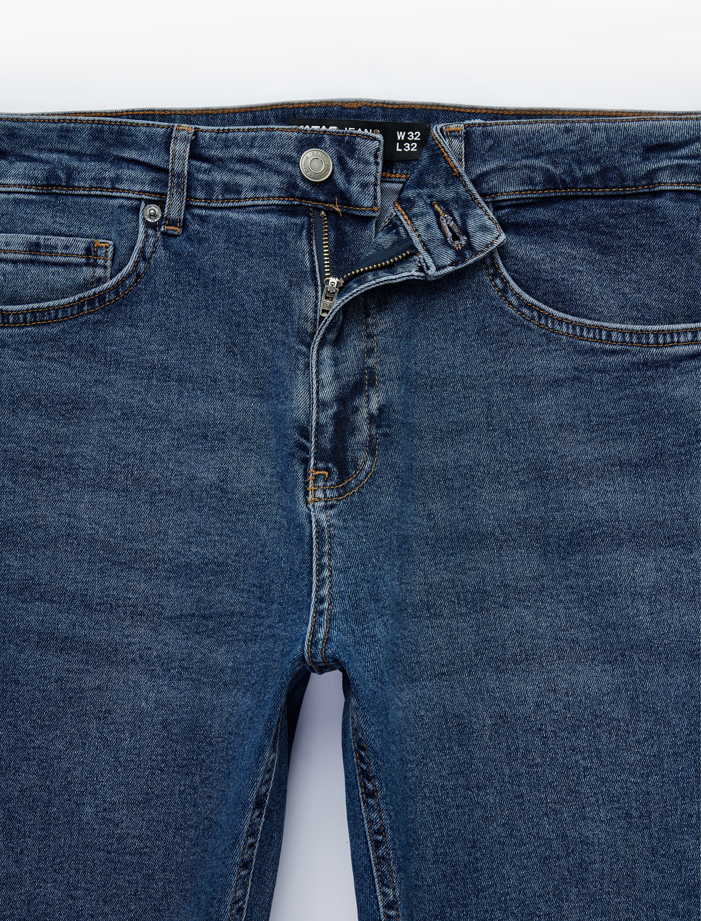   Normal Bel Pamuklu Cepli Straight Fit Jean Pantolon - Mark Jean