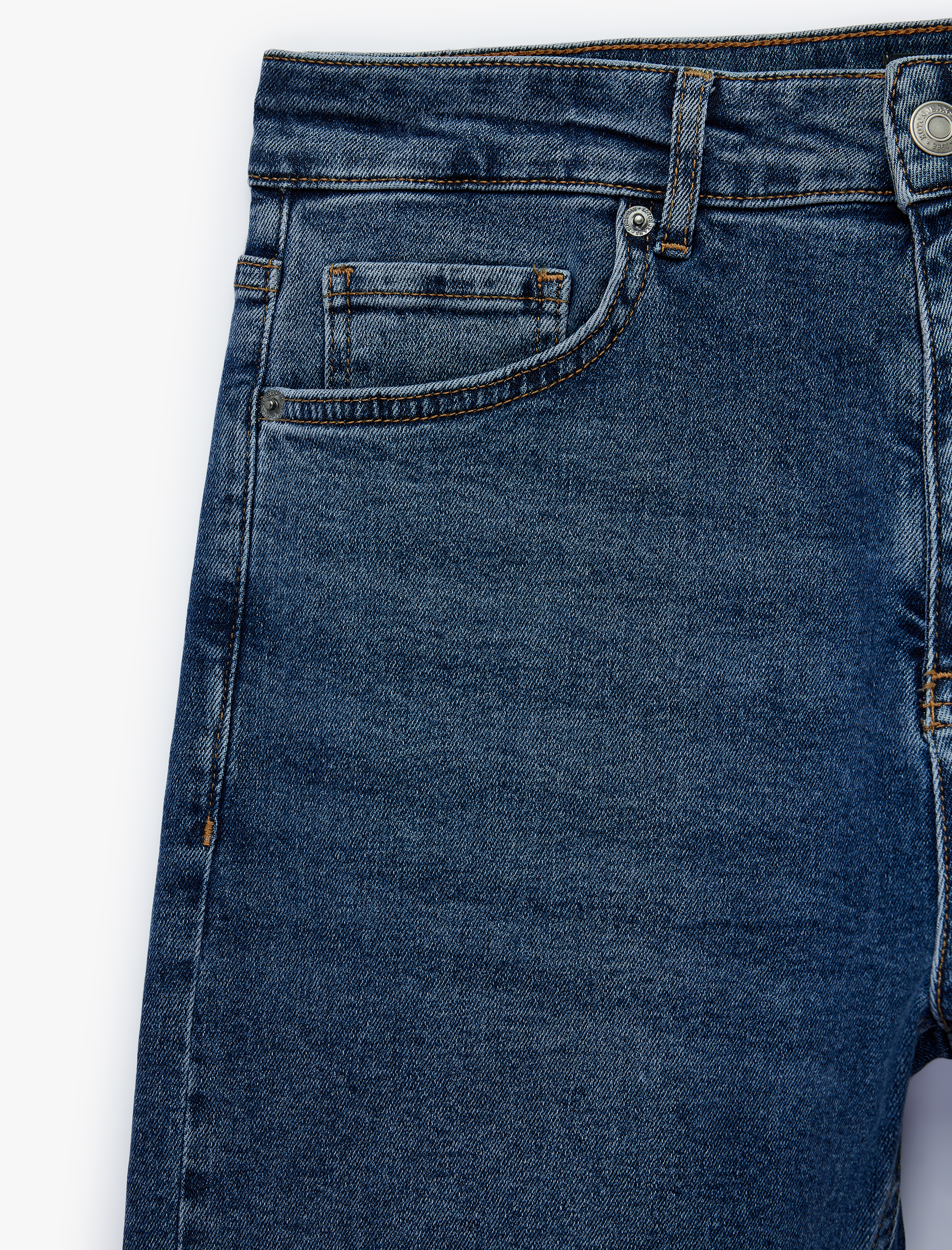   Normal Bel Pamuklu Cepli Straight Fit Jean Pantolon - Mark Jean