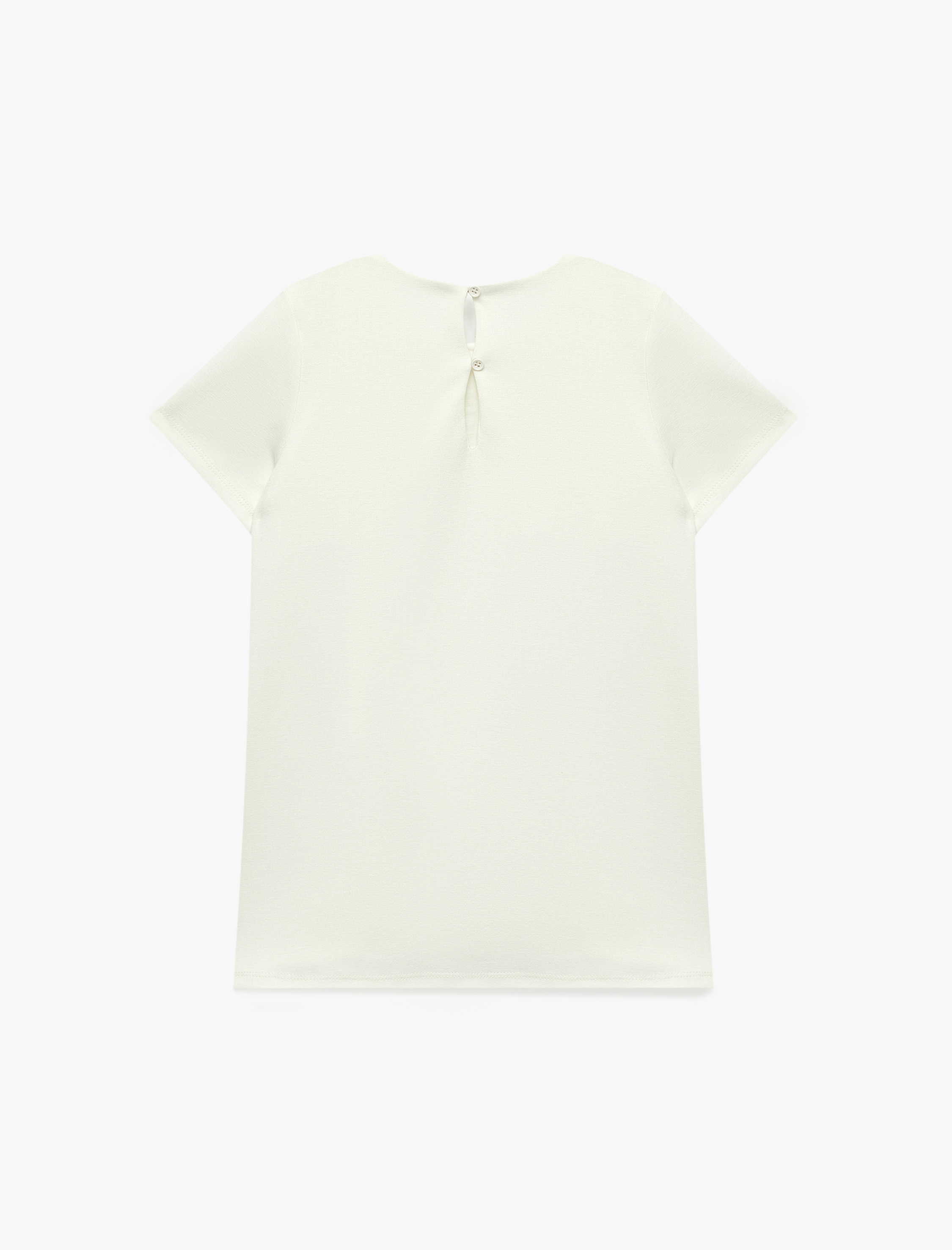  Kız Bebek Kısa Kollu Bisiklet Yaka Viskon Karışımlı Fiyonklu Elbise