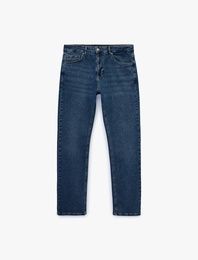 Normal Bel Pamuklu Cepli Straight Fit Jean Pantolon - Mark Jean
