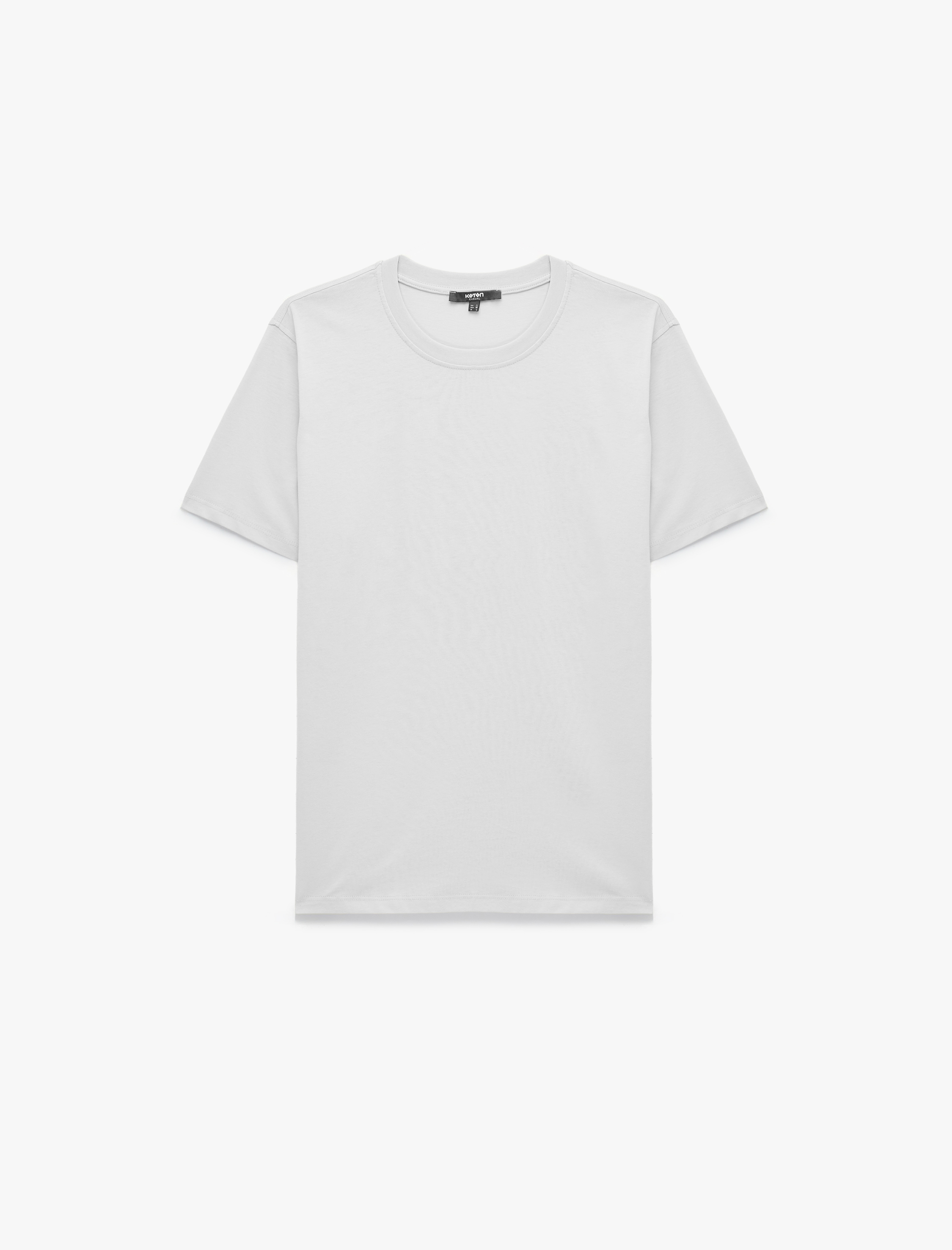 Koton Pamuklu Kısa Kollu Bisiklet Yaka Slim Fit Erkek Basic Tişört görsel 5