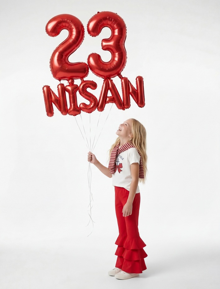 Kız Çocuk Beli Lastikli Fırfır Detaylı İspanyol Paça Pantolon