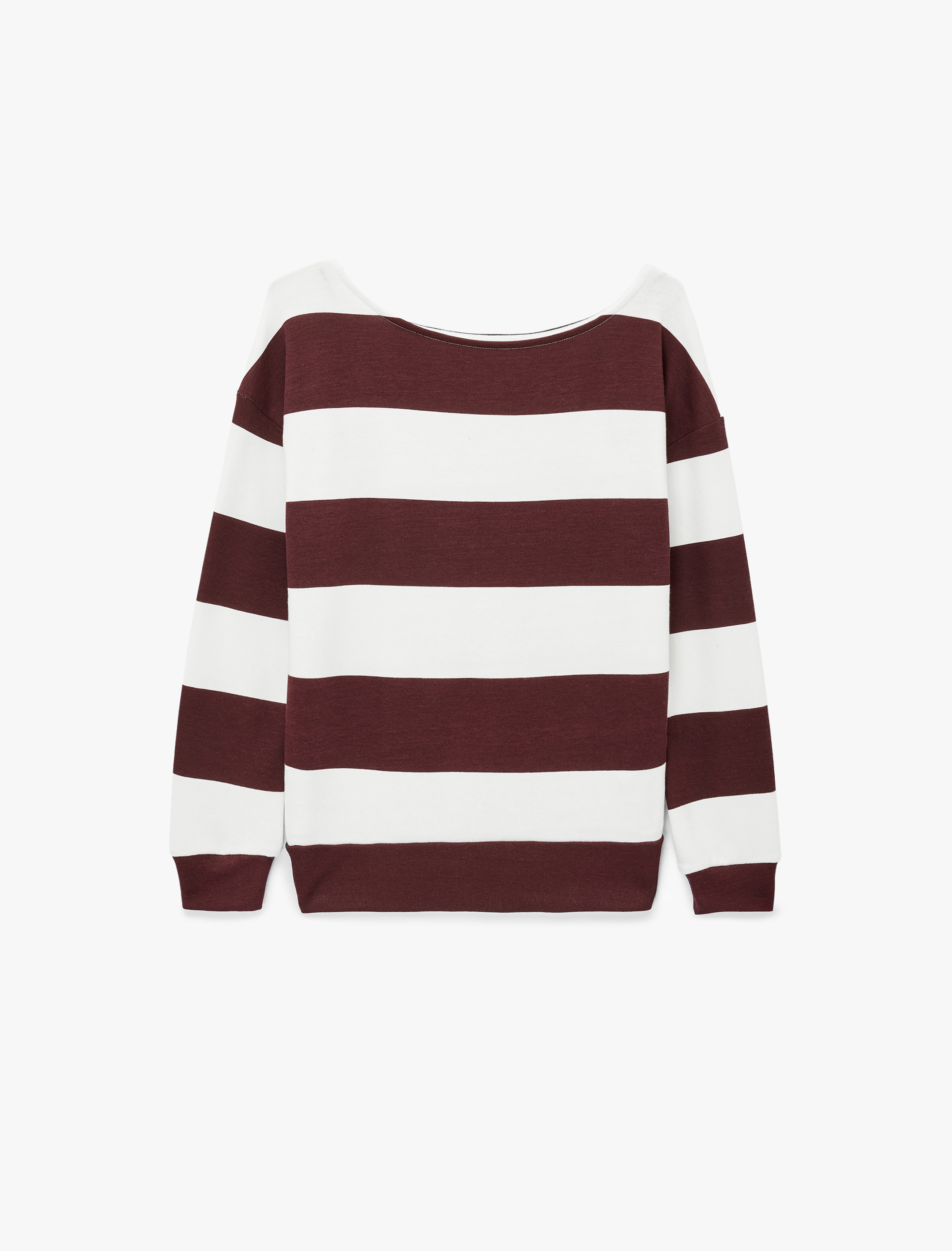   Rahat Kalıp Modal Karışımlı Omzu Açık Kayık Yaka Sweatshirt