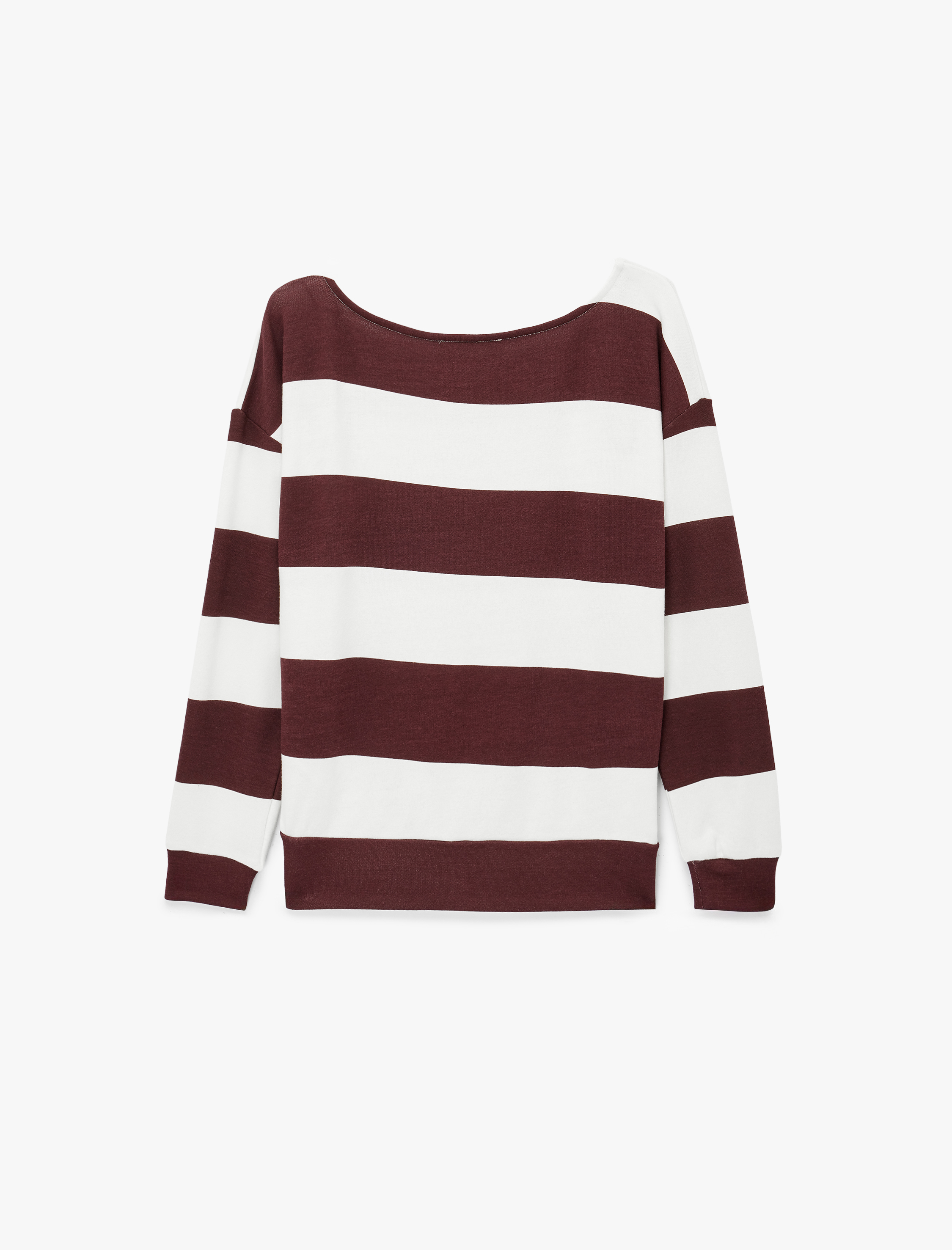   Rahat Kalıp Modal Karışımlı Omzu Açık Kayık Yaka Sweatshirt