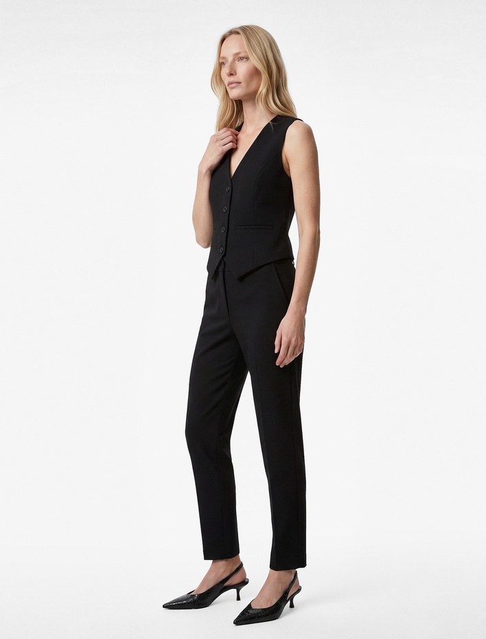  Regular Fit Cep Detaylı Normal Bel Düz Paça Kumaş Pantolon