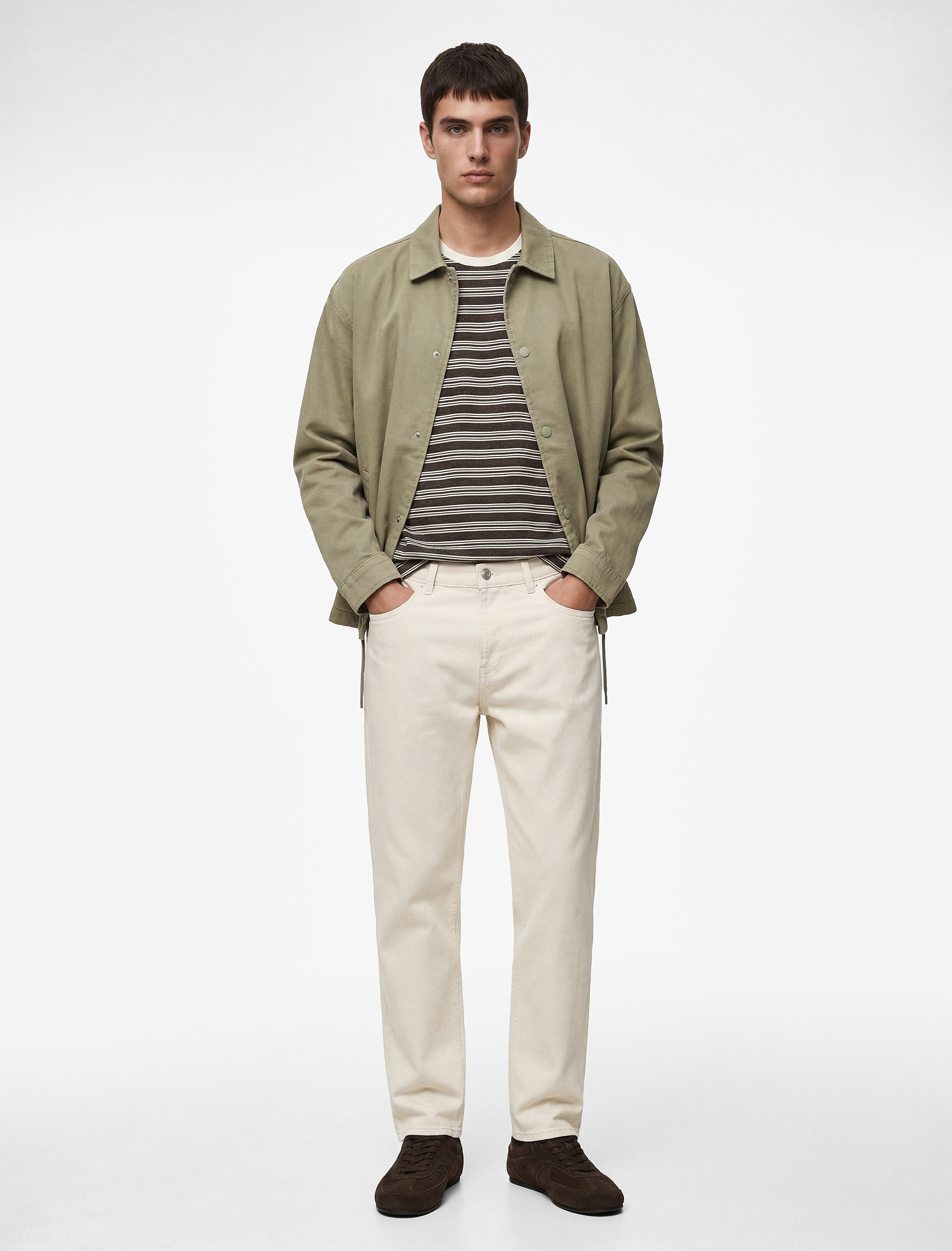   Pamuklu Cepli Uzun Kollu Gömlek Yaka Jean Ceket