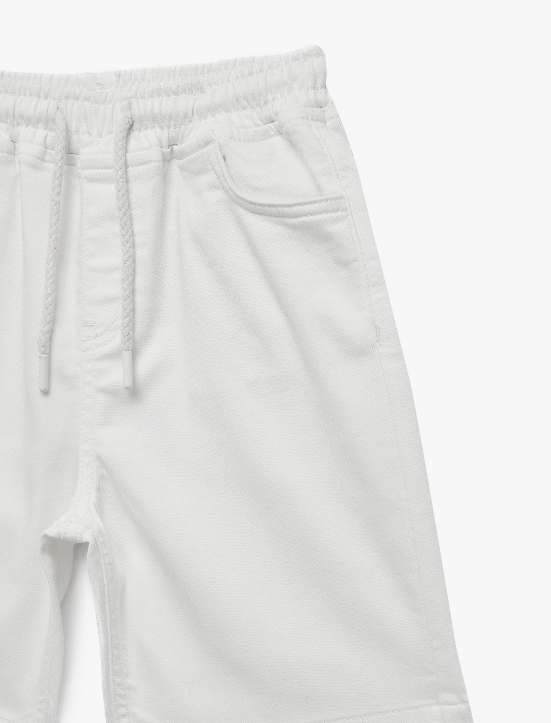  Erkek Çocuk Beli Bağcıklı Lastikli Slim Fit Denim Şort