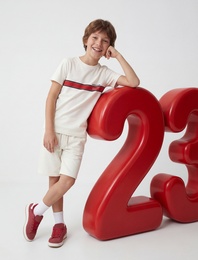 Beli Bağcıklı Lastikli Slim Fit Denim Şort