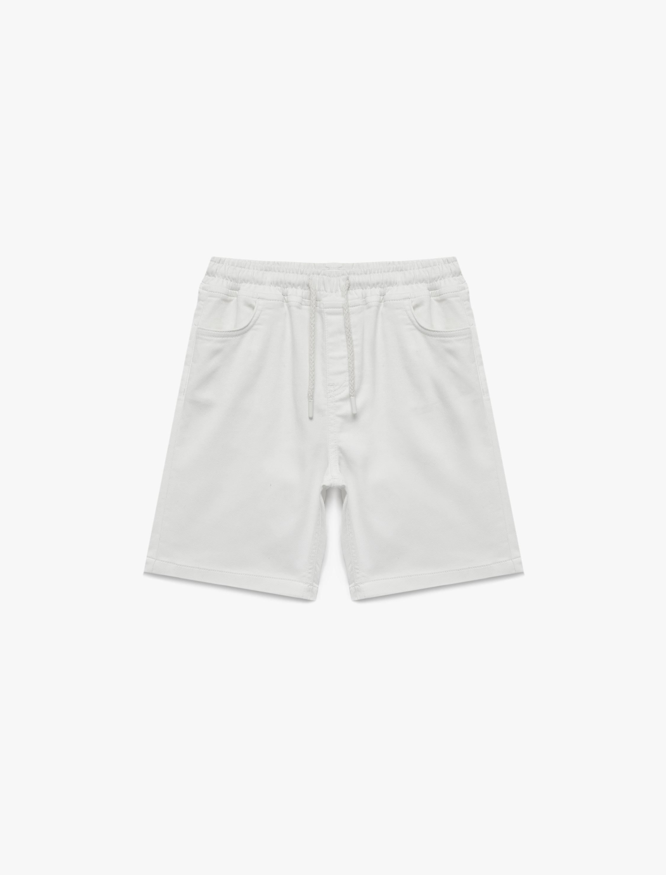  Erkek Çocuk Beli Bağcıklı Lastikli Slim Fit Denim Şort