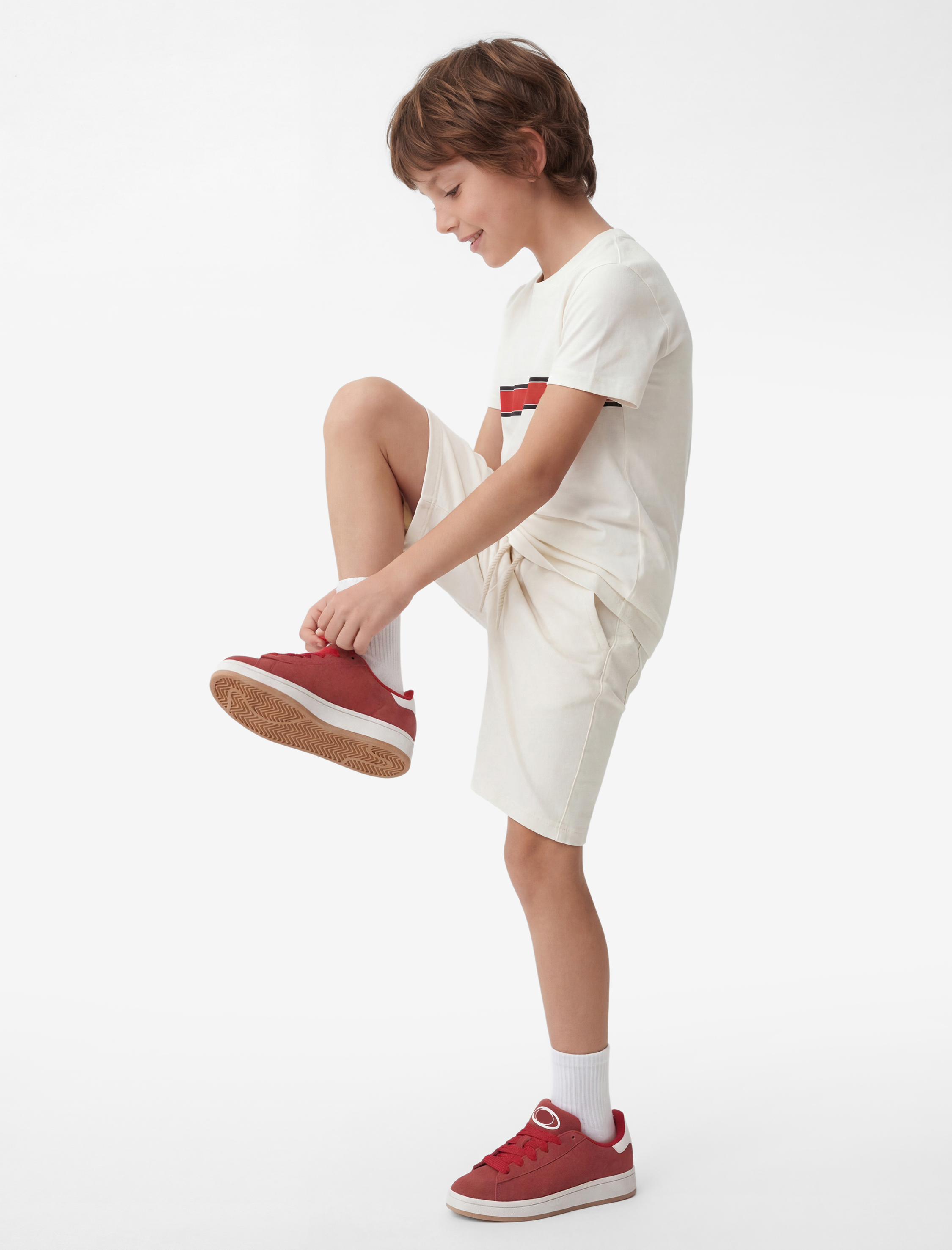  Erkek Çocuk Beli Bağcıklı Lastikli Slim Fit Denim Şort